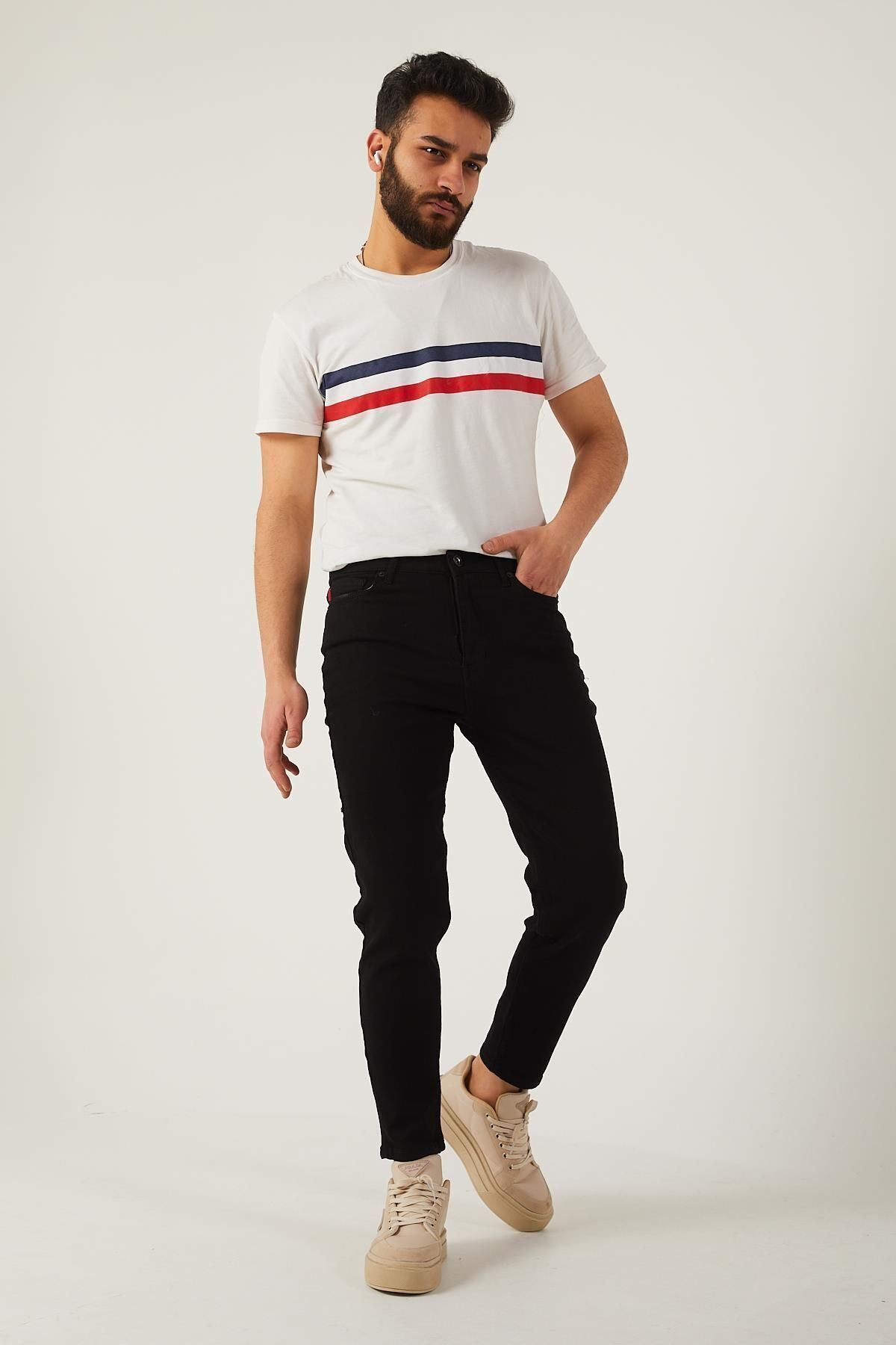 Erkek Likralı Boyfriend Jean Denim Kot Pantolon