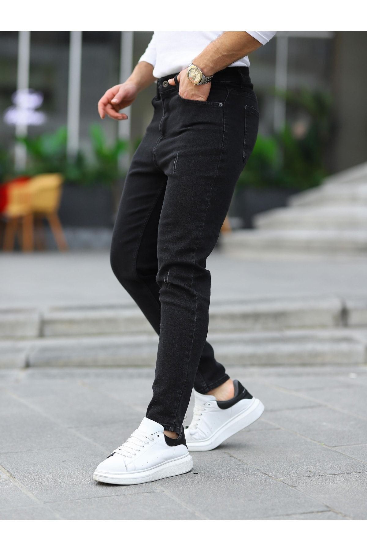 Erkek Likralı Boyfriend Jean Denim Kot Pantolon