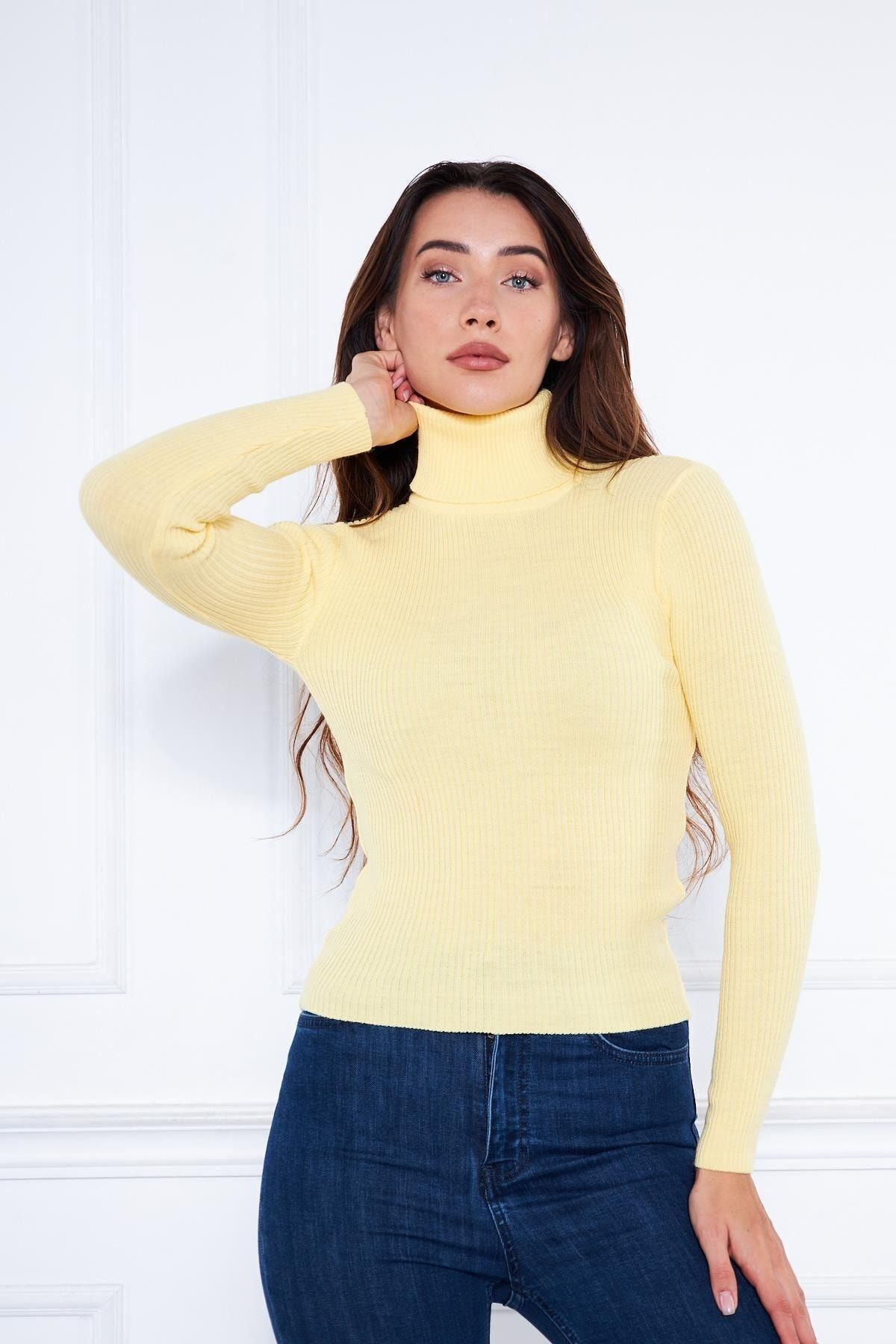 Kadın Balıkçı Yaka Fitilli Kazak