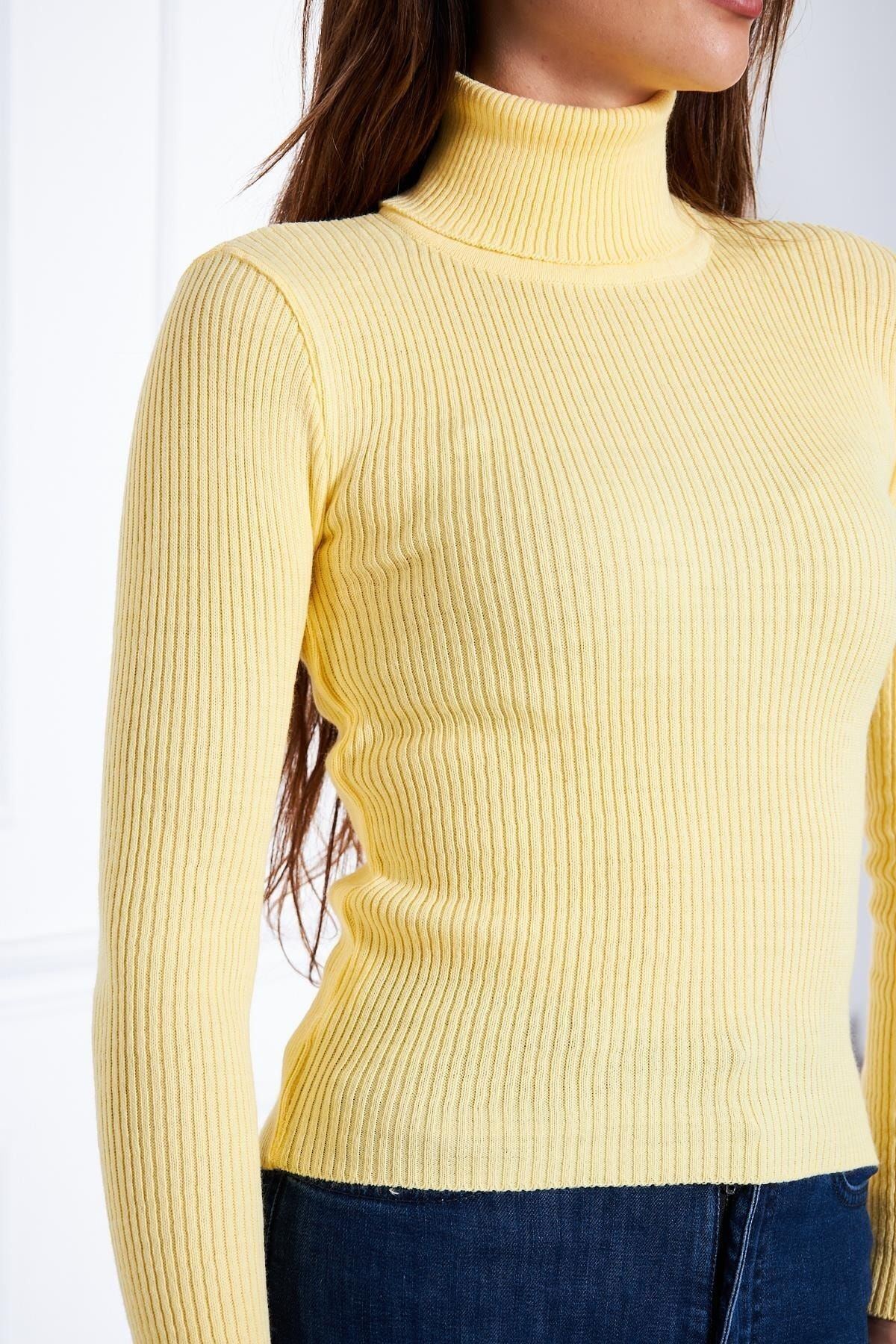 Kadın Balıkçı Yaka Fitilli Kazak