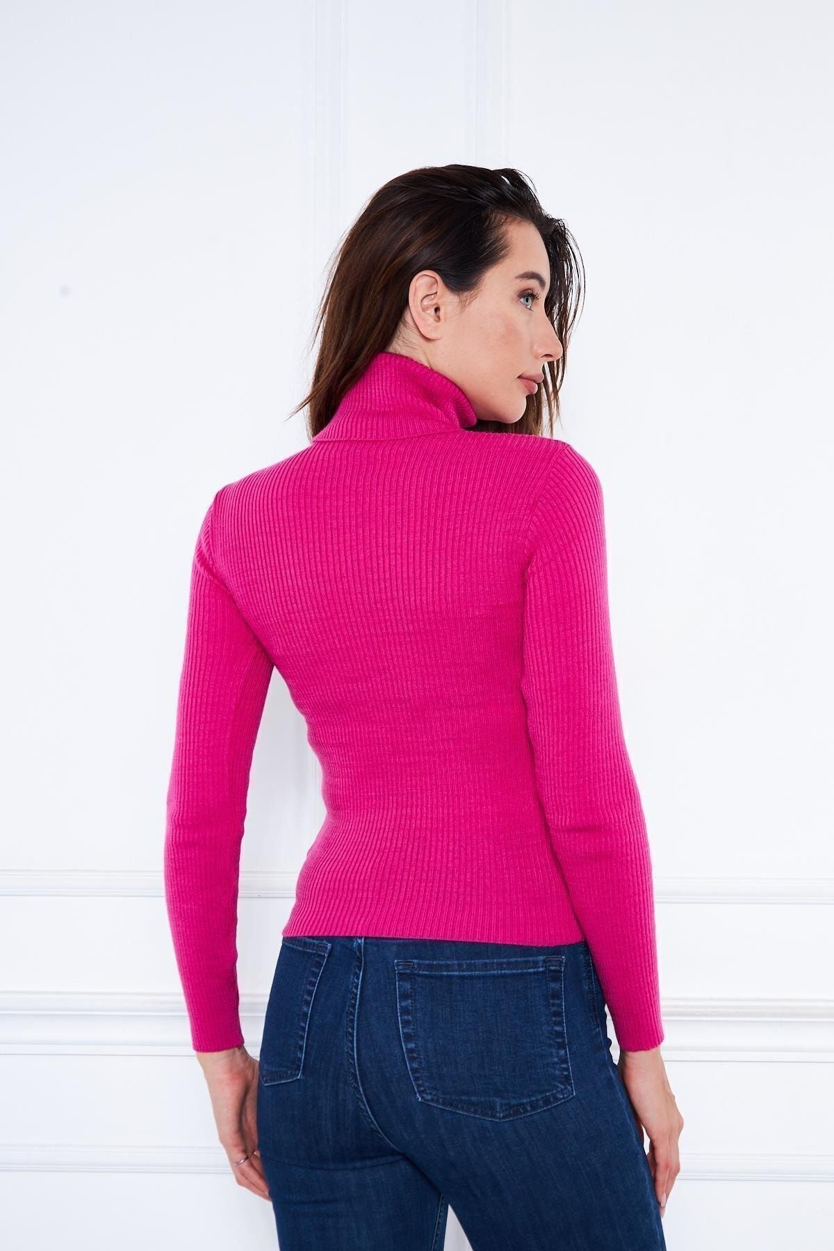 Kadın Balıkçı Yaka Fitilli Kazak