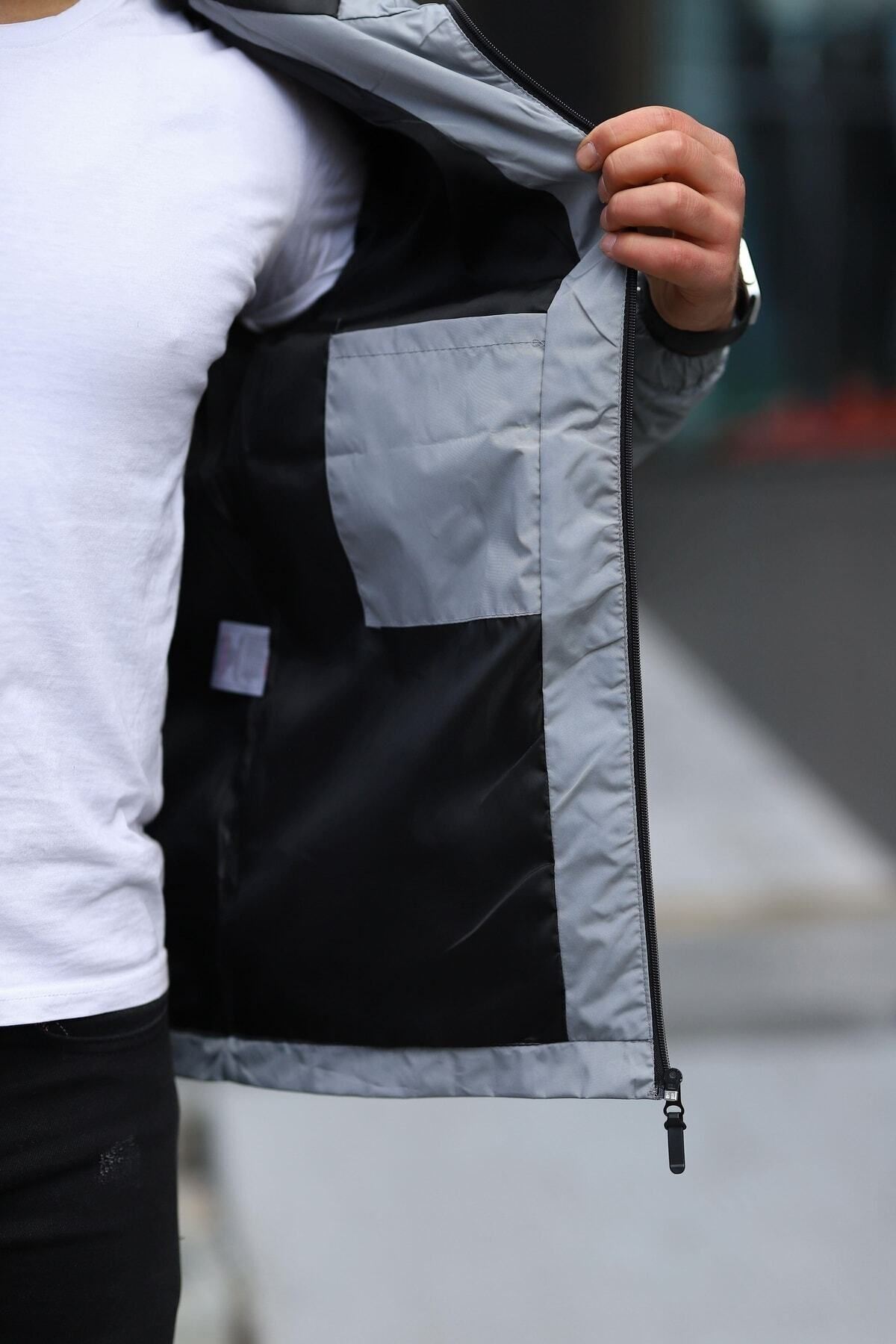 Erkek Içi Astarlı Suya Dayanıklı Kapüşonlu Cepli Yağmurluk