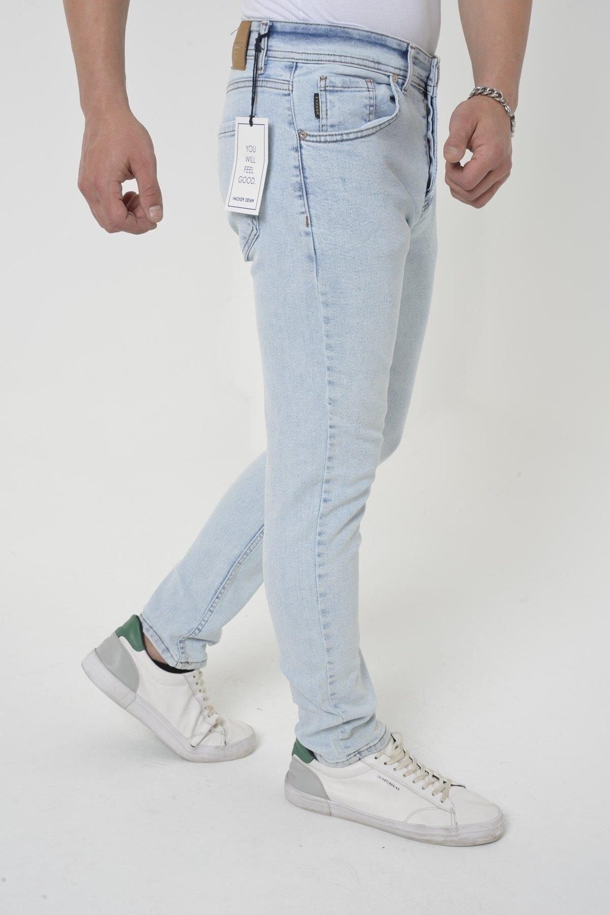 Erkek Slim Fit Likralı Denim Kot Pantolon