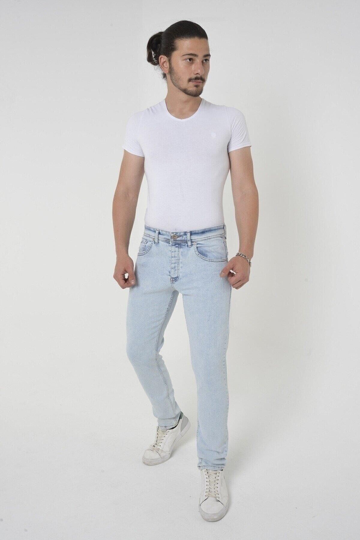 Erkek Slim Fit Likralı Denim Kot Pantolon