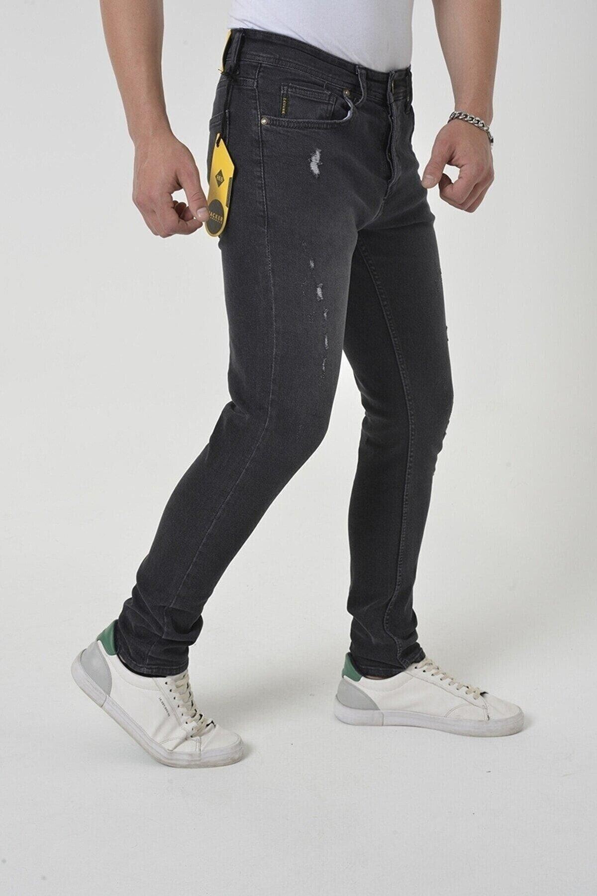 Erkek Slim Fit Likralı Denim Kot Pantolon