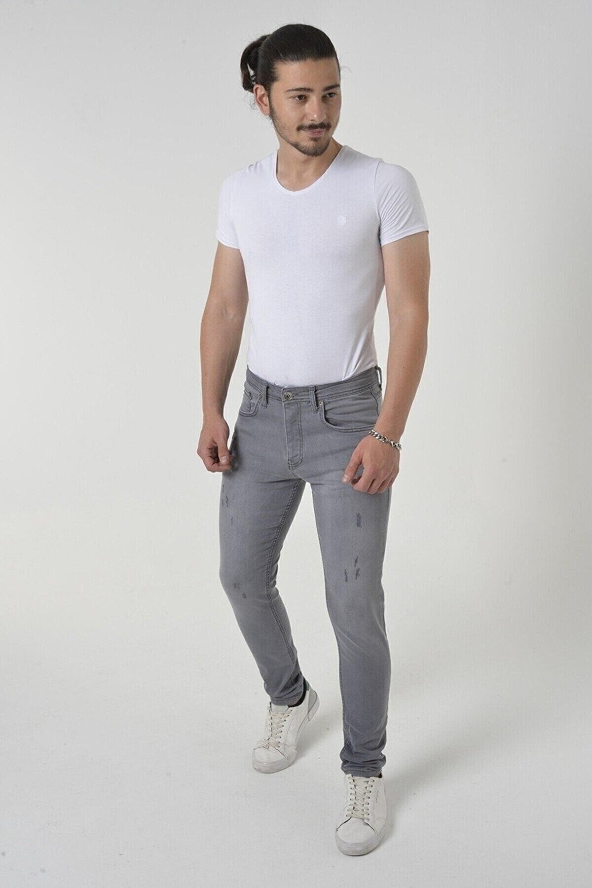 Erkek Slim Fit Likralı Denim Kot Pantolon