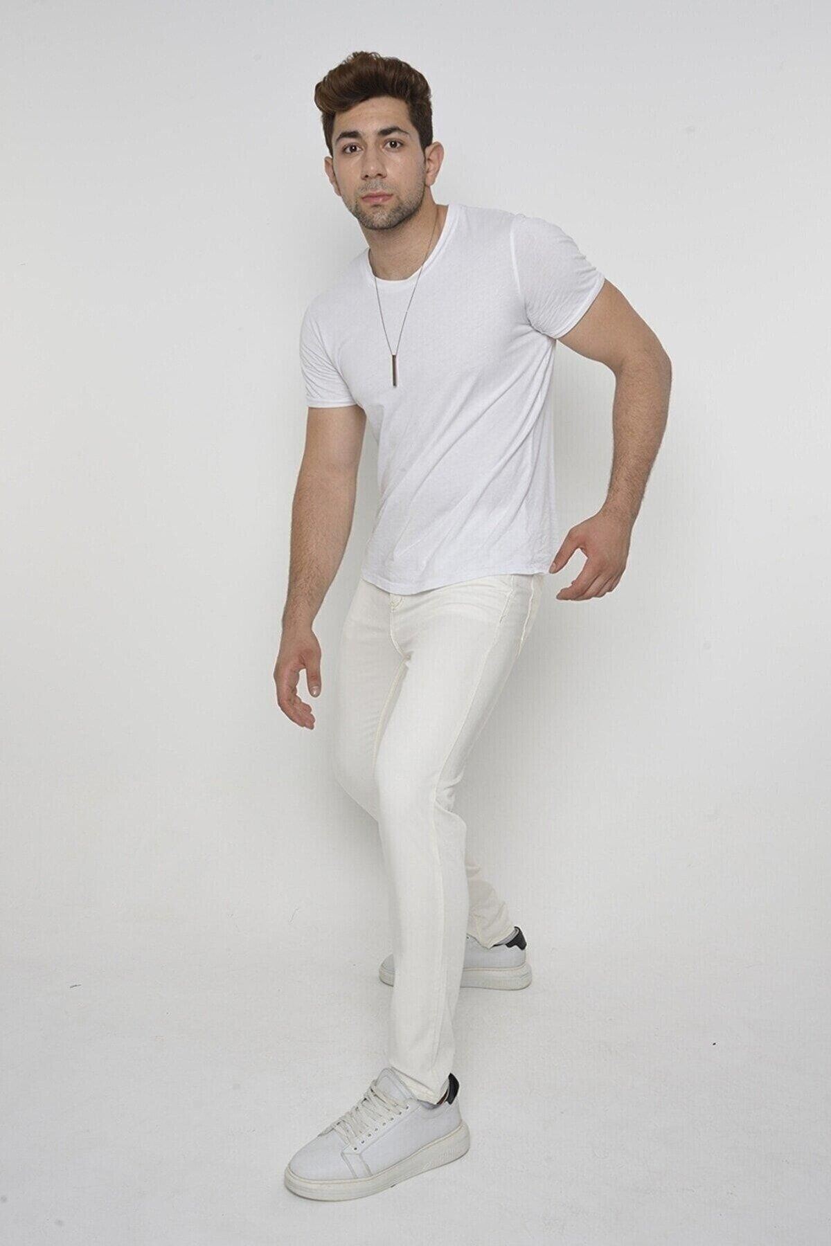 Erkek Slim Fit Likralı Denim Kot Pantolon