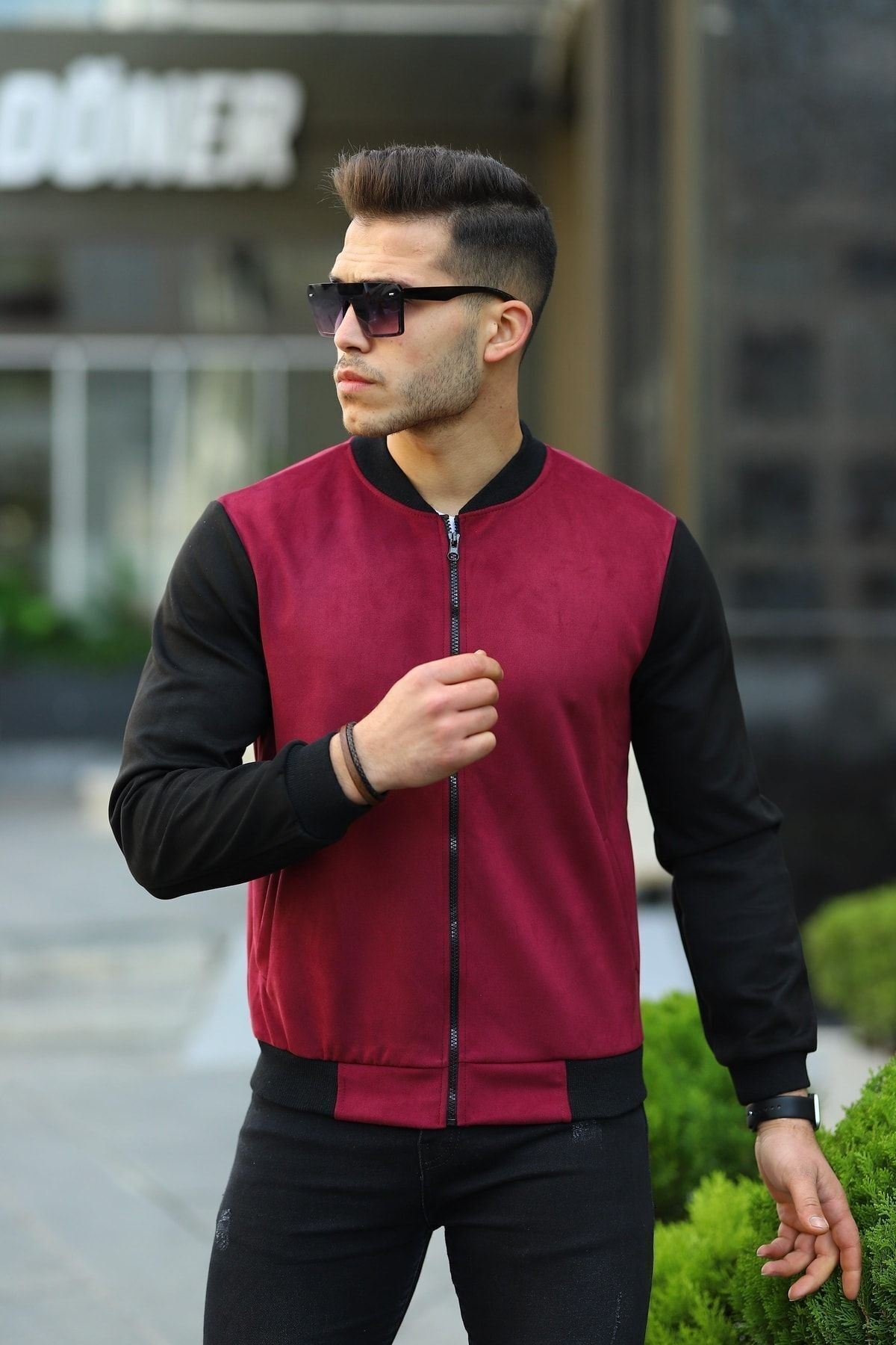 Erkek Dar Kesim Nubuk Süet Astarsız Likralı Su Itici Kolej Ceket