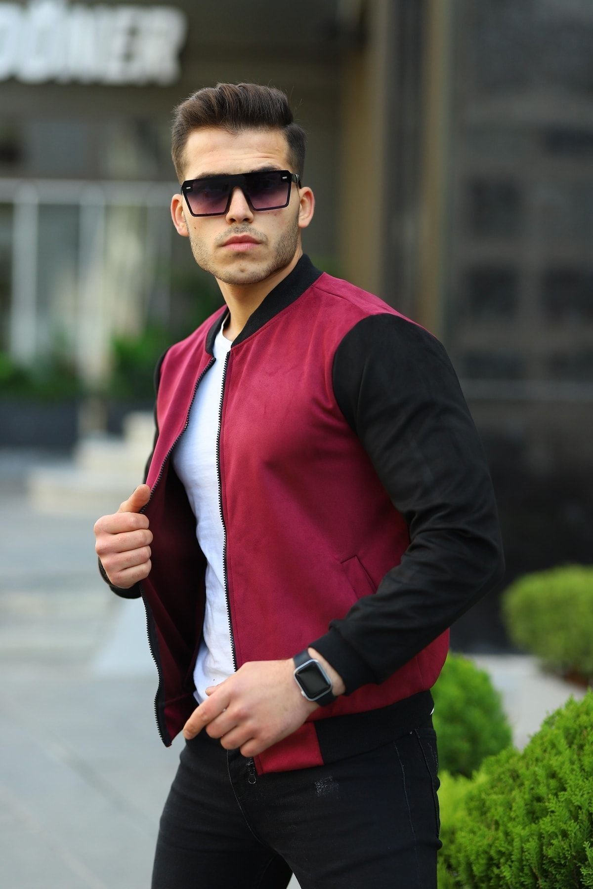 Erkek Dar Kesim Nubuk Süet Astarsız Likralı Su Itici Kolej Ceket