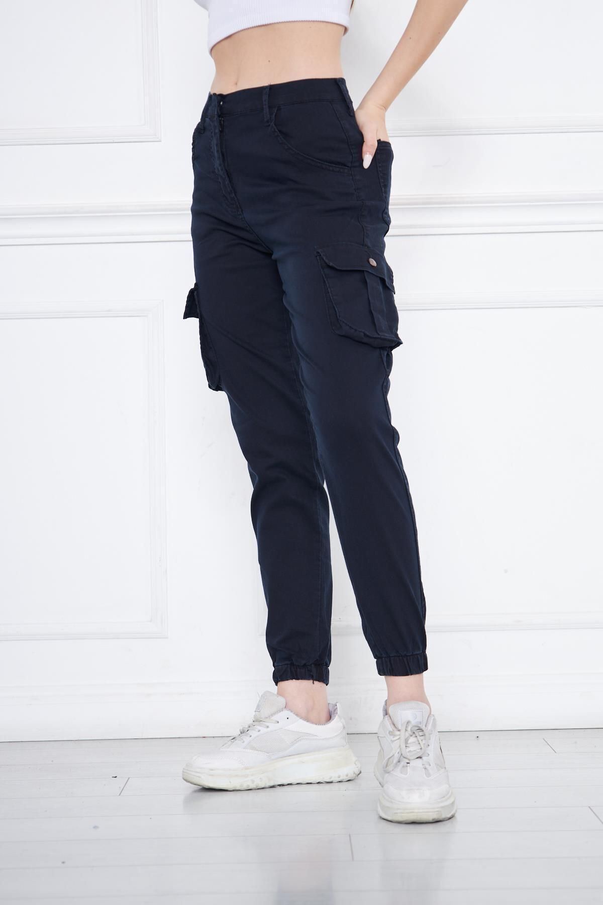 Kadın Jogger Rahat Kalıp Paça Lastikli Gabardin Pantolon