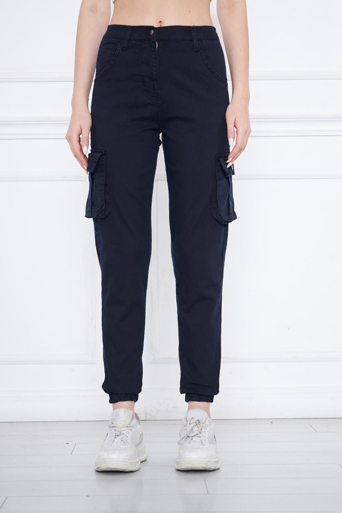 Kadın Jogger Rahat Kalıp Paça Lastikli Gabardin Pantolon