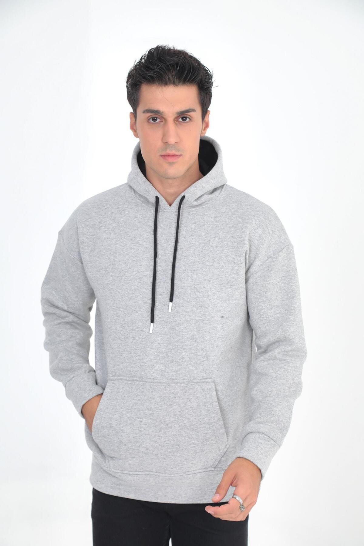 Erkek Oversize Kanguru Cep Sweatshirt
