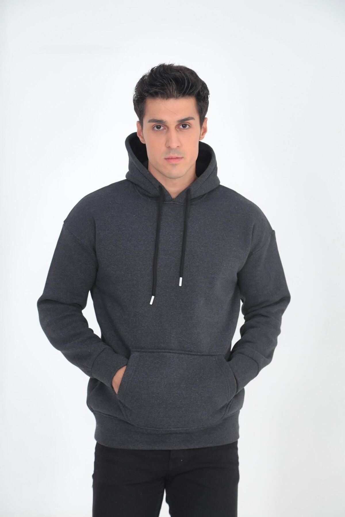 Erkek Oversize Kanguru Cep Sweatshirt