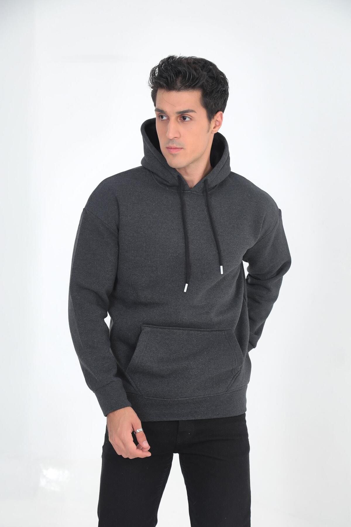 Erkek Oversize Kanguru Cep Sweatshirt