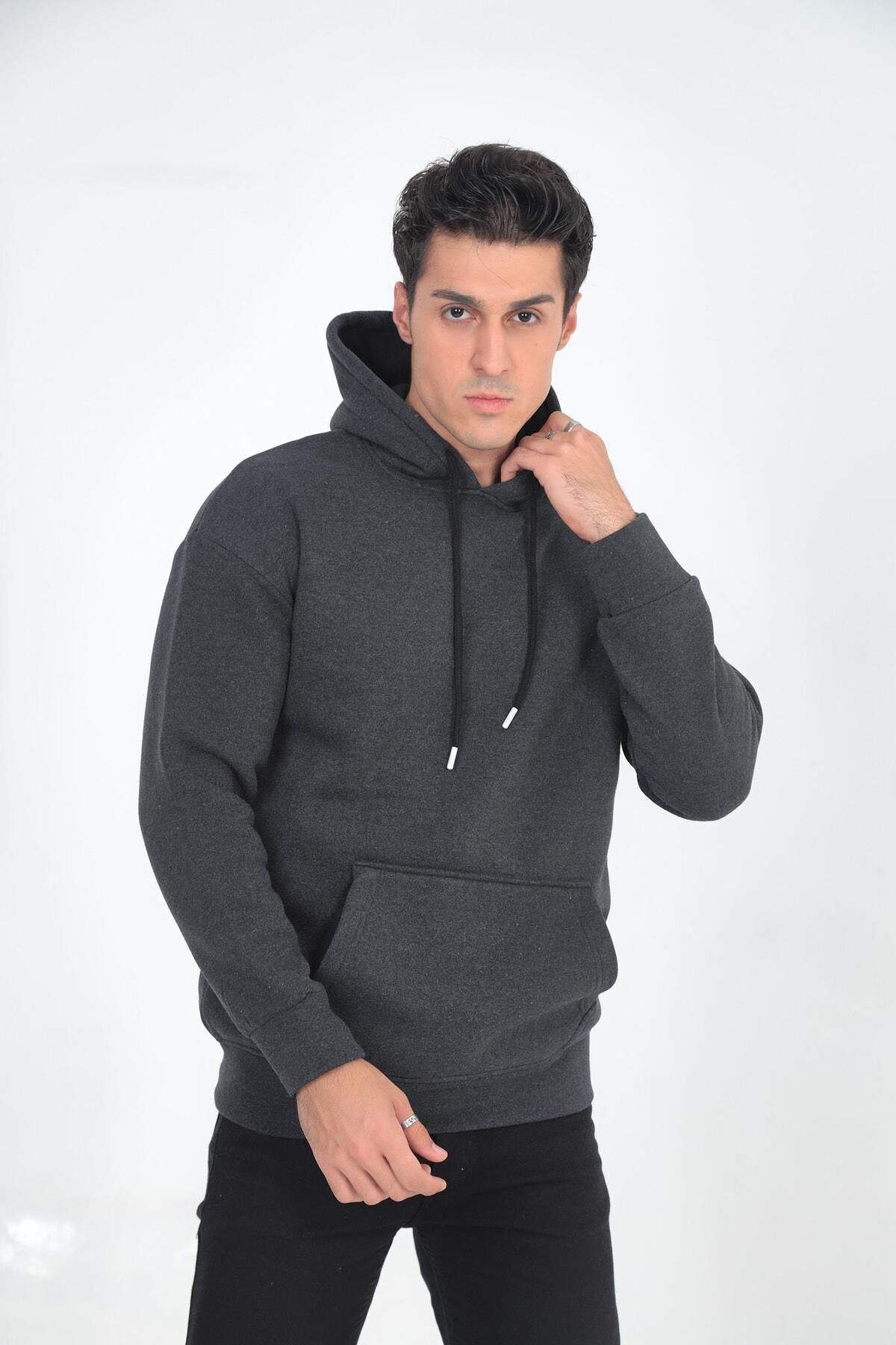 Erkek Oversize Kanguru Cep Sweatshirt