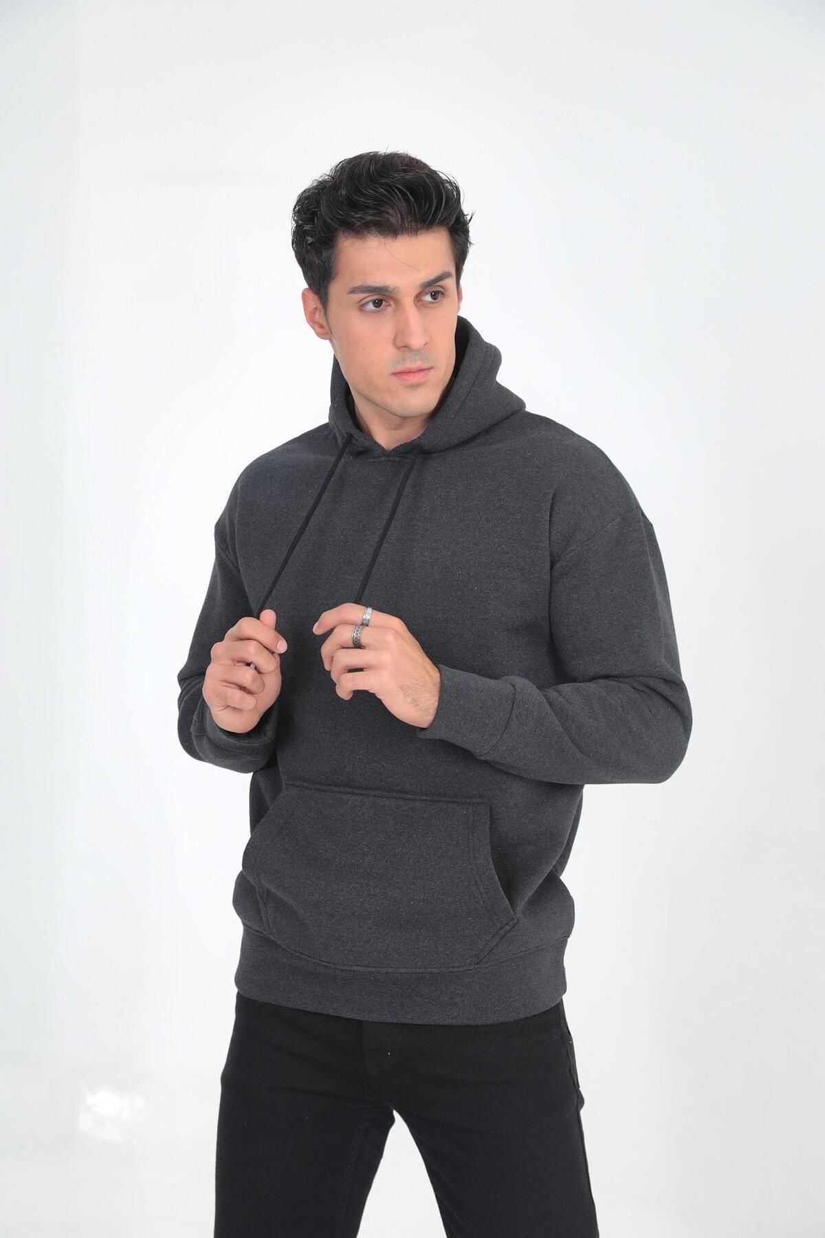 Erkek Oversize Kanguru Cep Sweatshirt