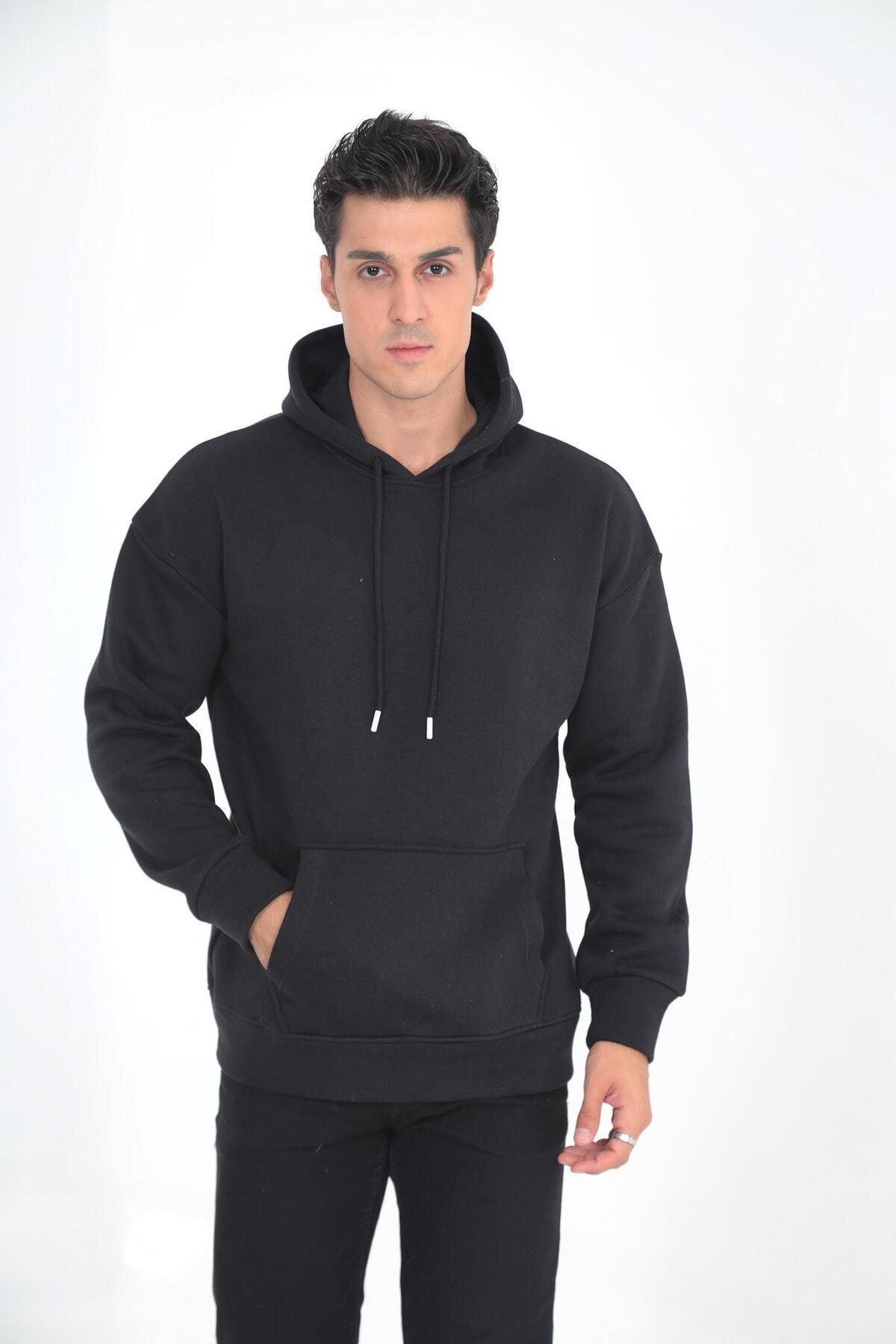 Erkek Oversize Kanguru Cep Sweatshirt