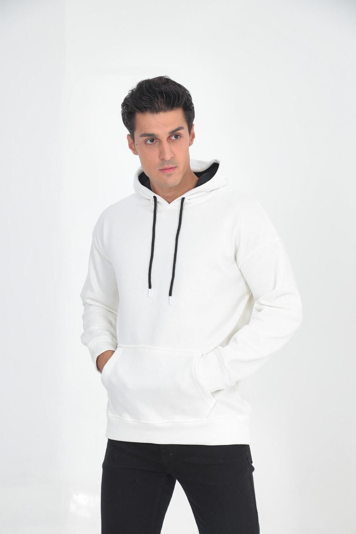 Erkek Oversize Kanguru Cep Sweatshirt