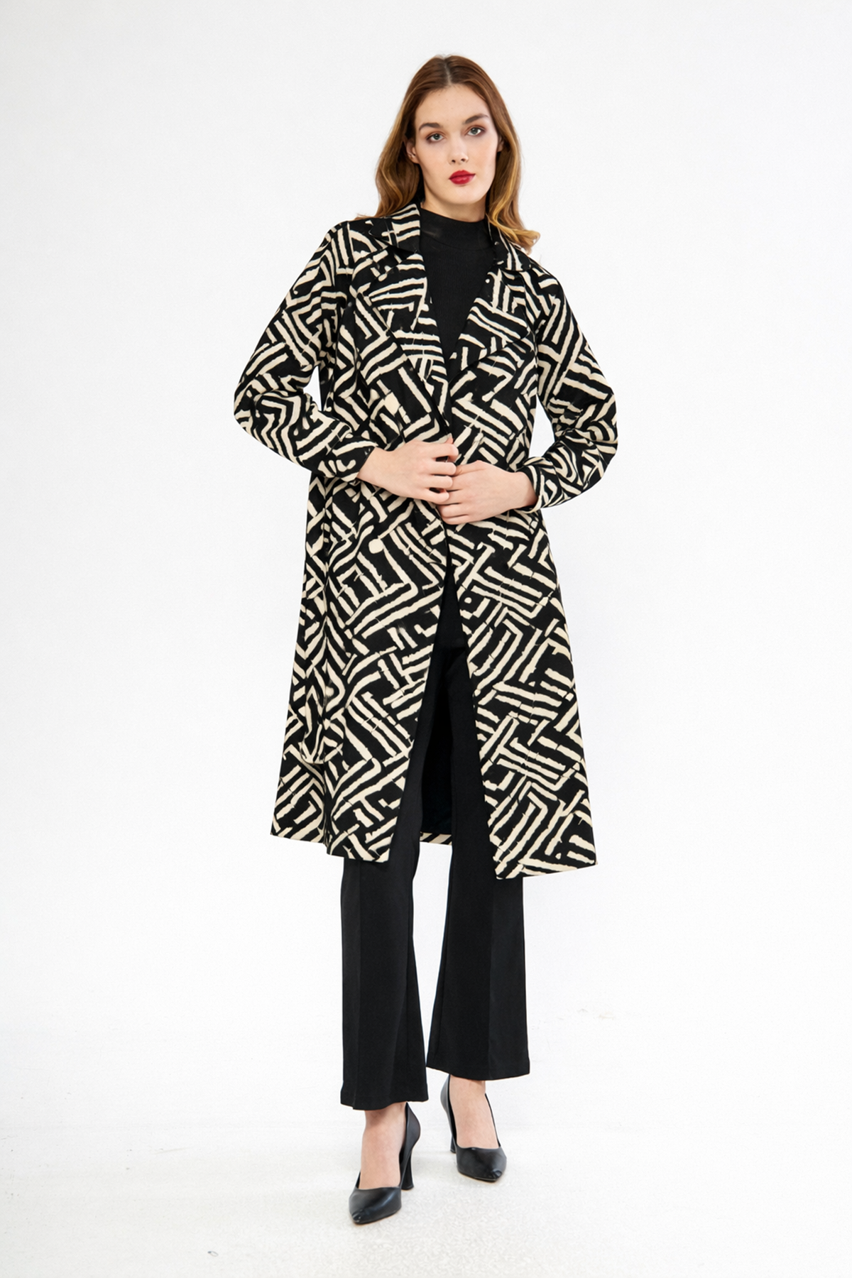 Astarsız Cepli Düğmeli Kuşaklı Yazlık Trenç