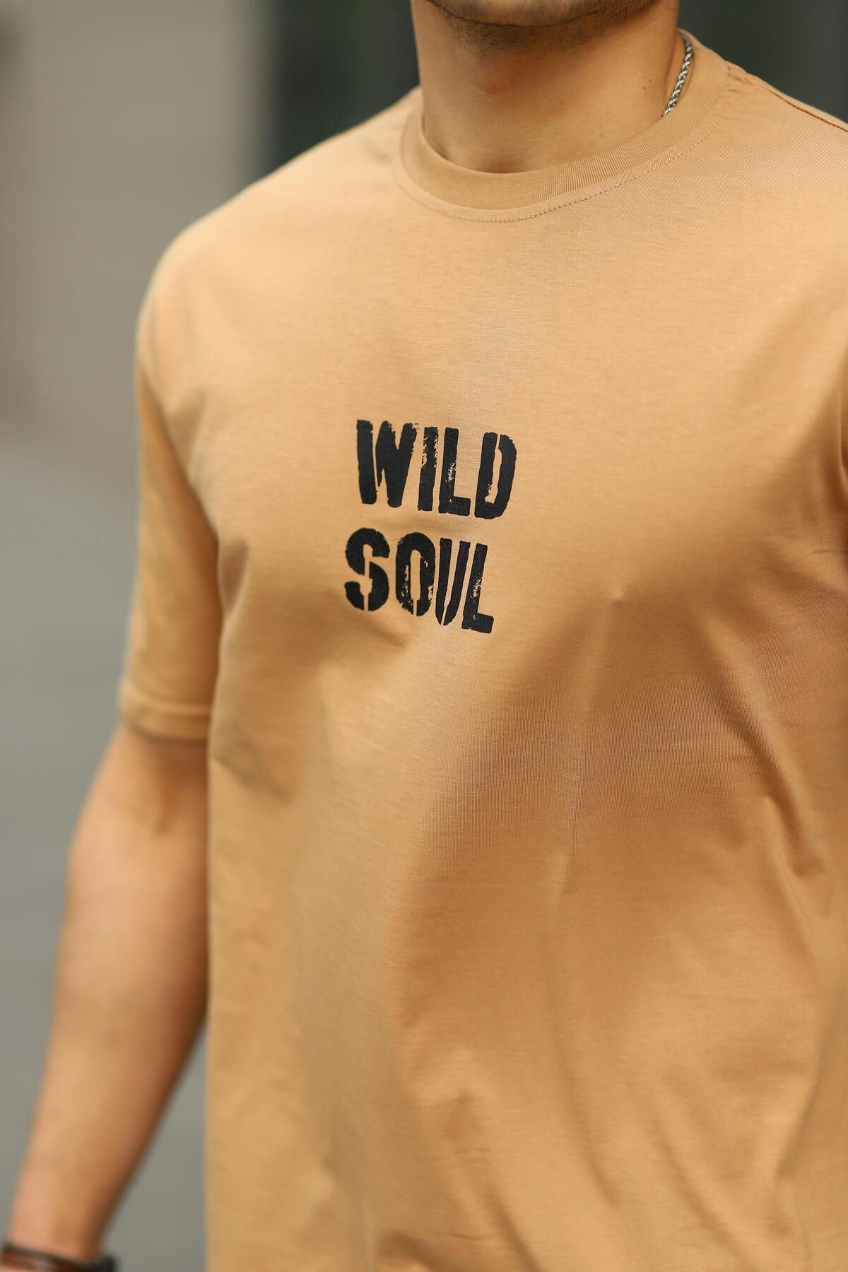 Erkek Wild Soul Baskılı Oversize Tshirt