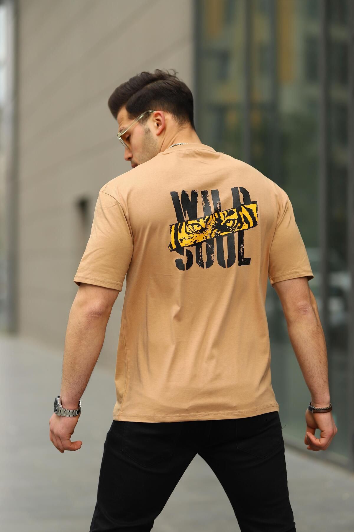 Erkek Wild Soul Baskılı Oversize Tshirt