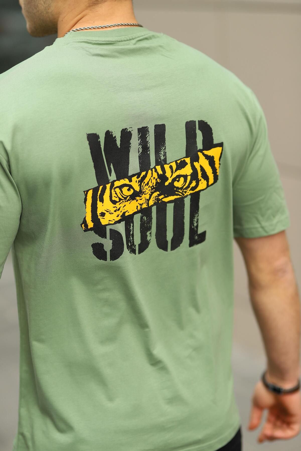 Erkek Wild Soul Baskılı Oversize Tshirt