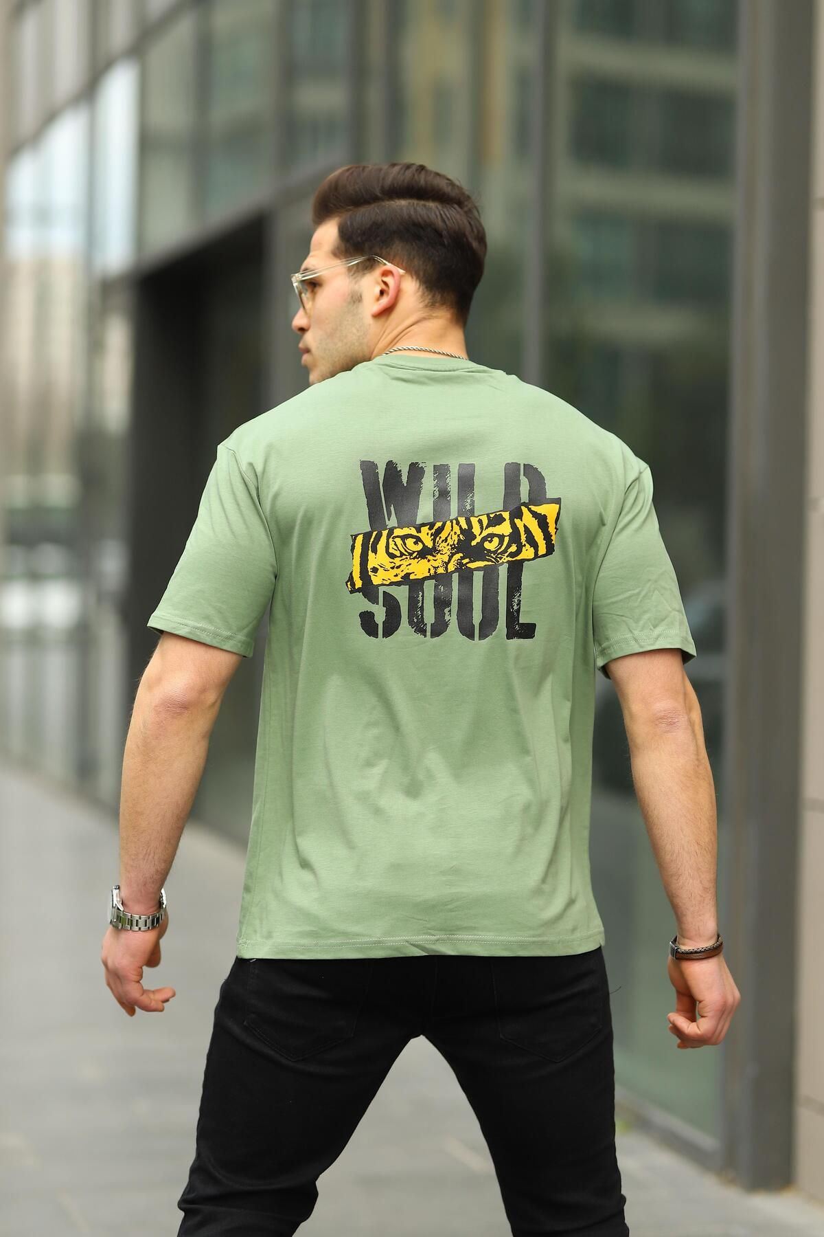 Erkek Wild Soul Baskılı Oversize Tshirt