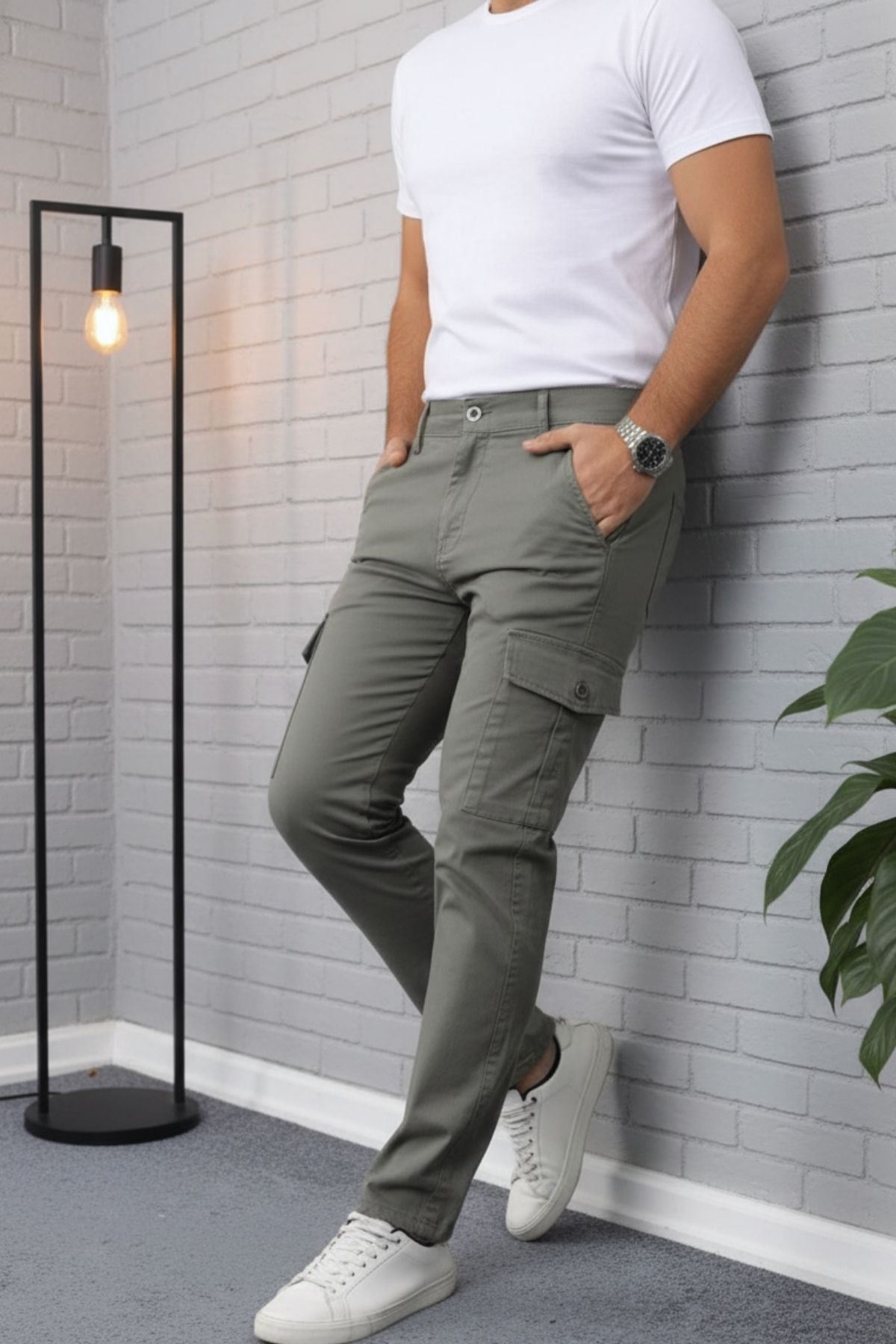 ERKEK KÖRÜKLÜ JOGGER PAÇA LASTİKSİZ PANTOLON