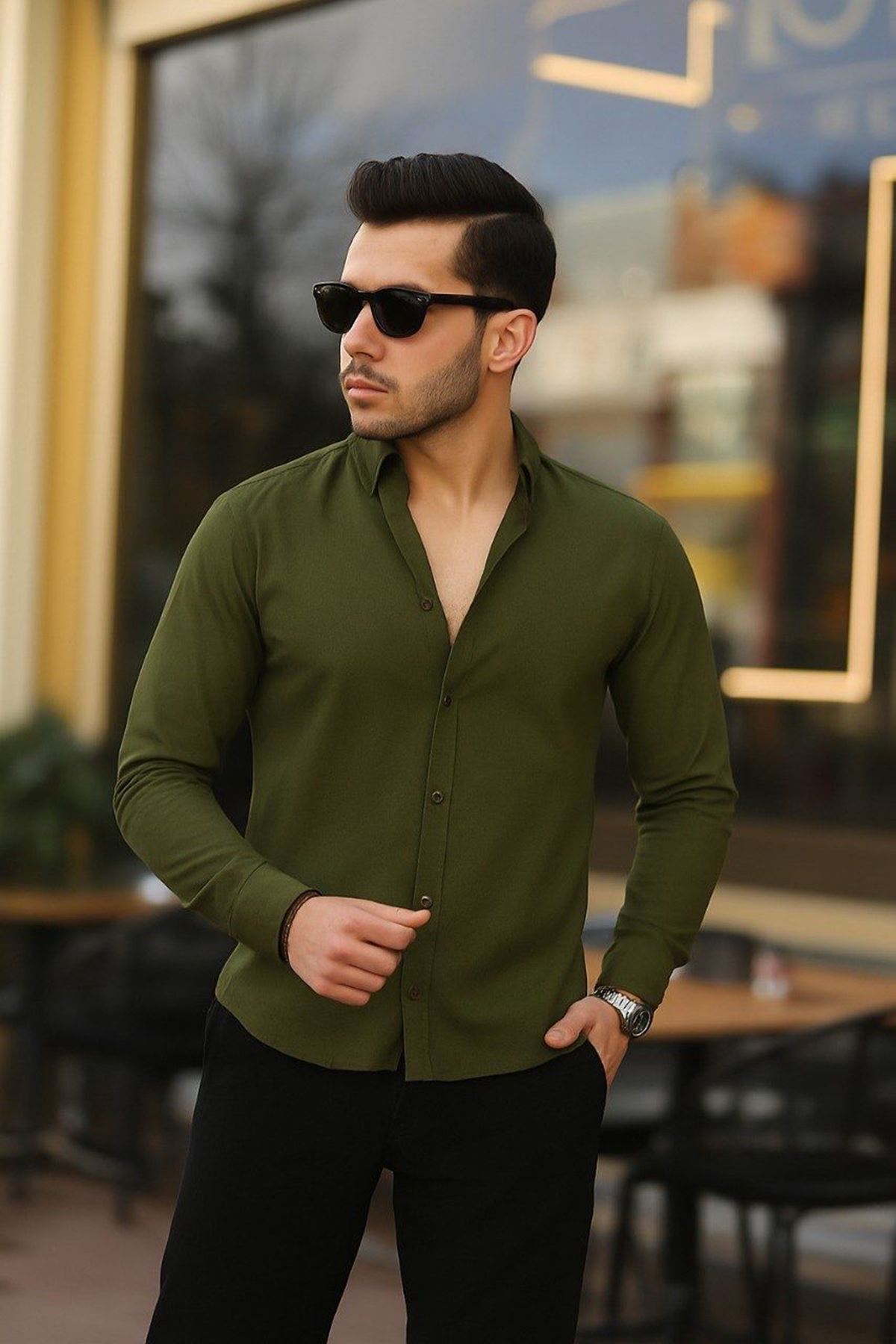 Erkek Klasik Slim Fit Gömlek