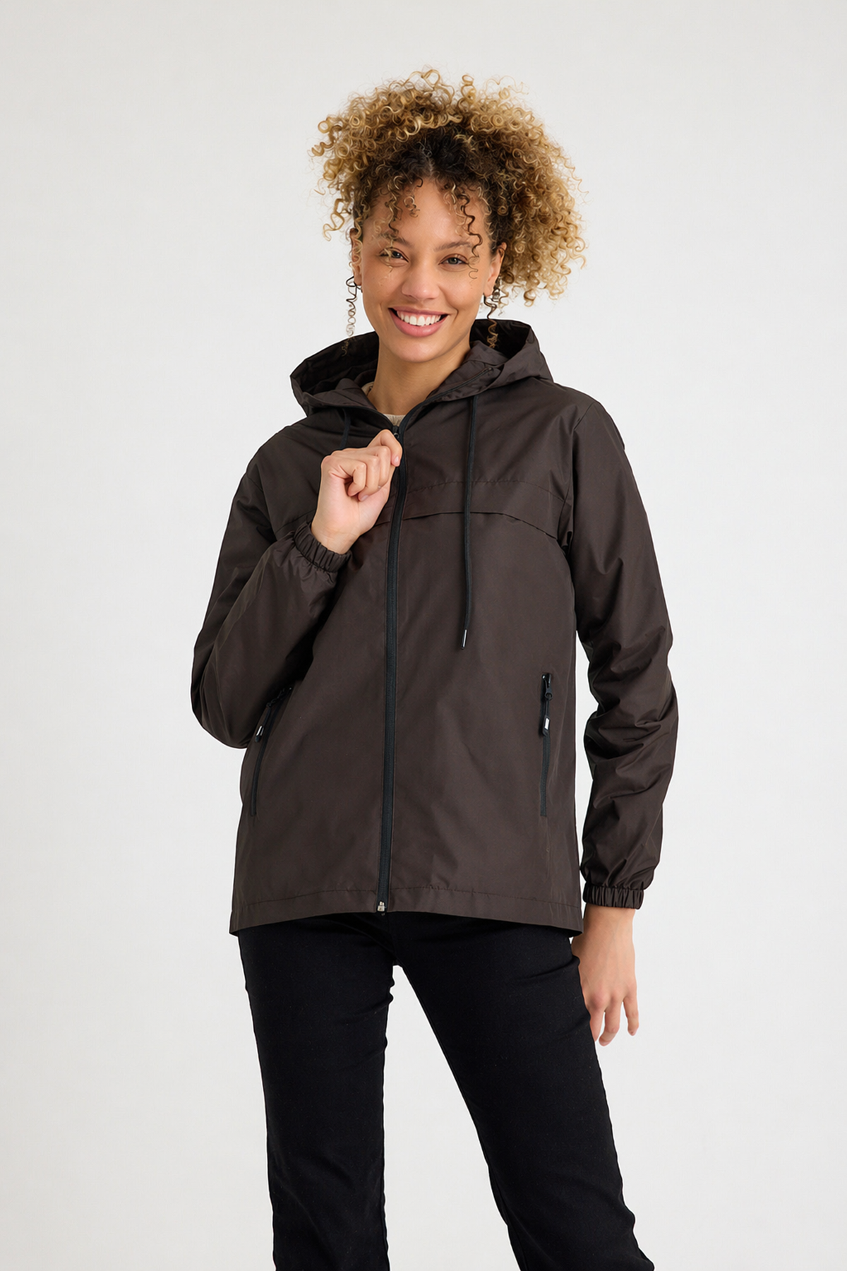 Kadın Içi Astarlı Suya Dayanıklı Kapüşonlu Yağmurluk