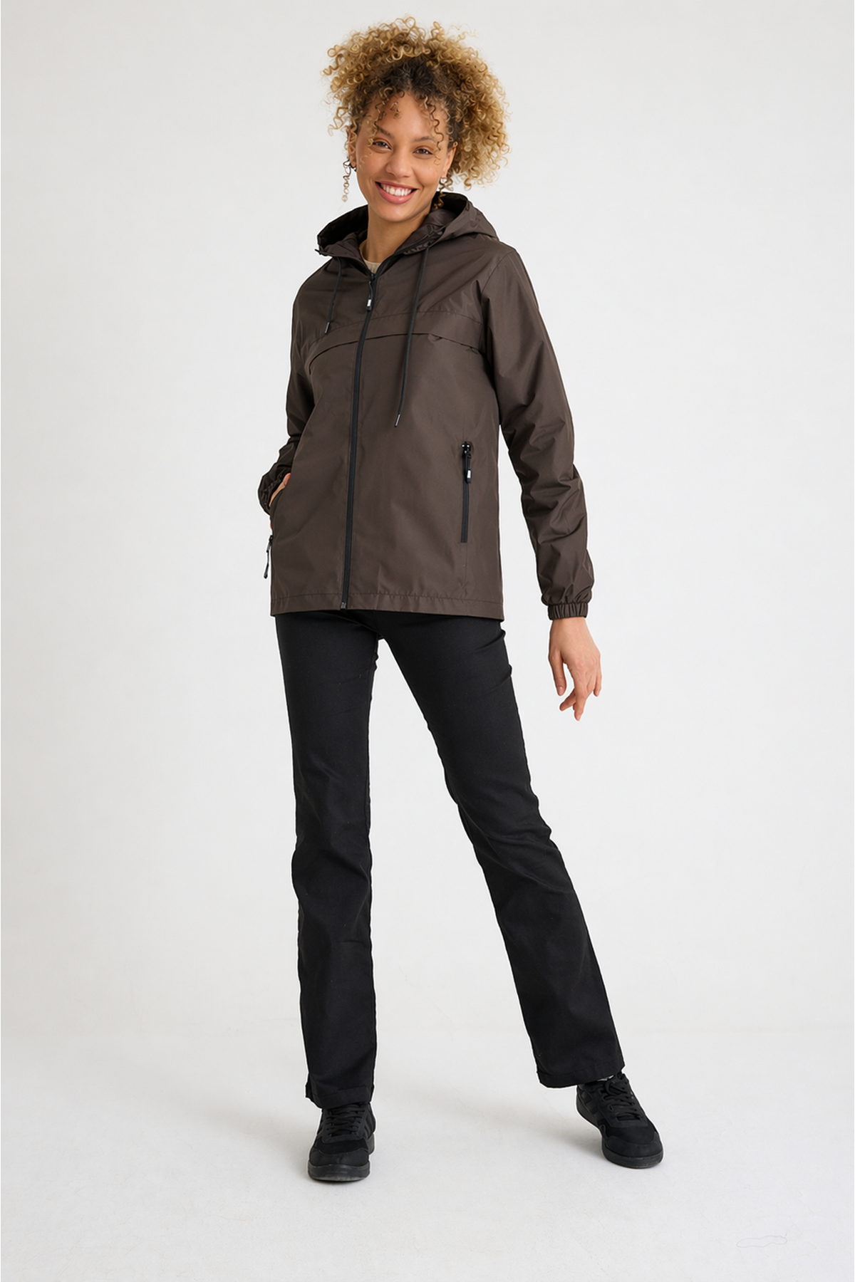 Kadın Içi Astarlı Suya Dayanıklı Kapüşonlu Yağmurluk