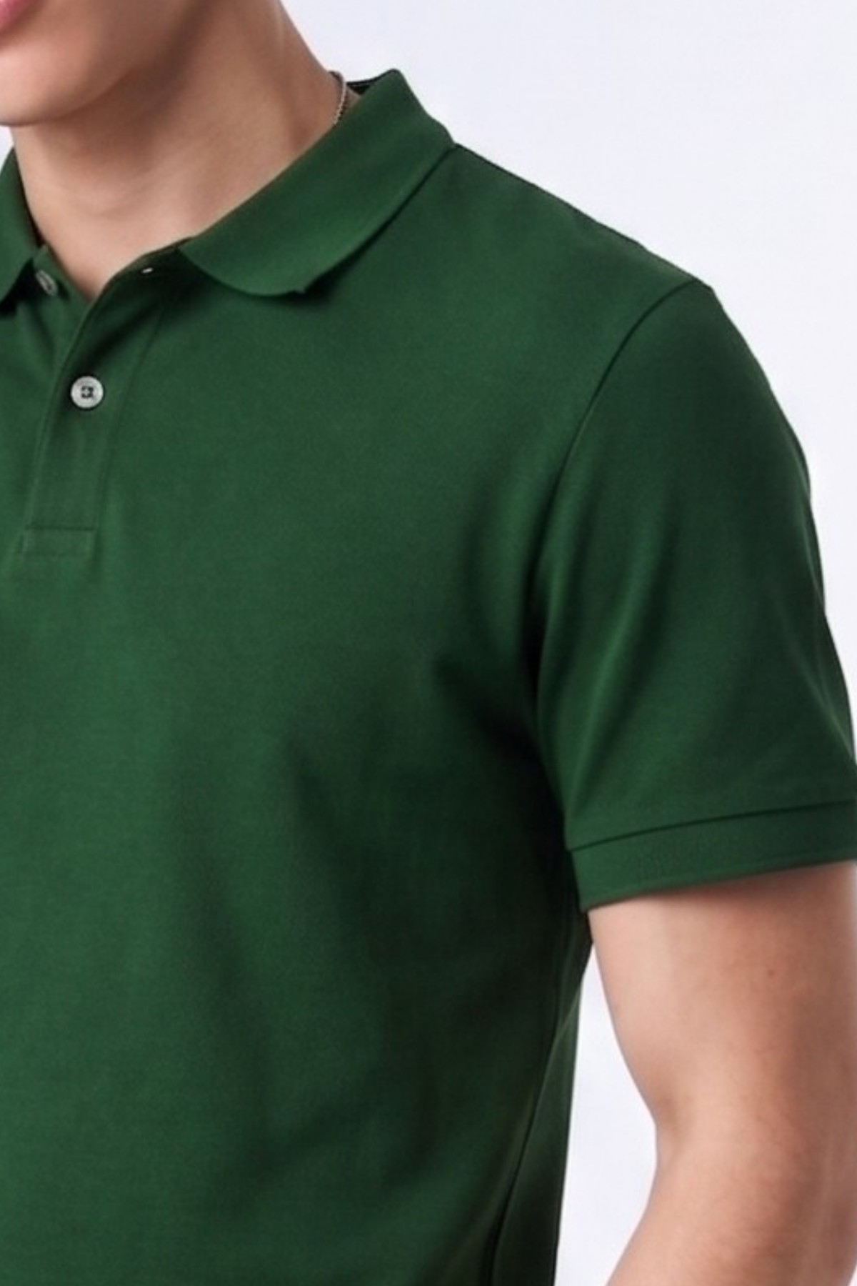 Erkek Günlük Kısa Kollu Basic Yeşil Polo Yaka Tişört