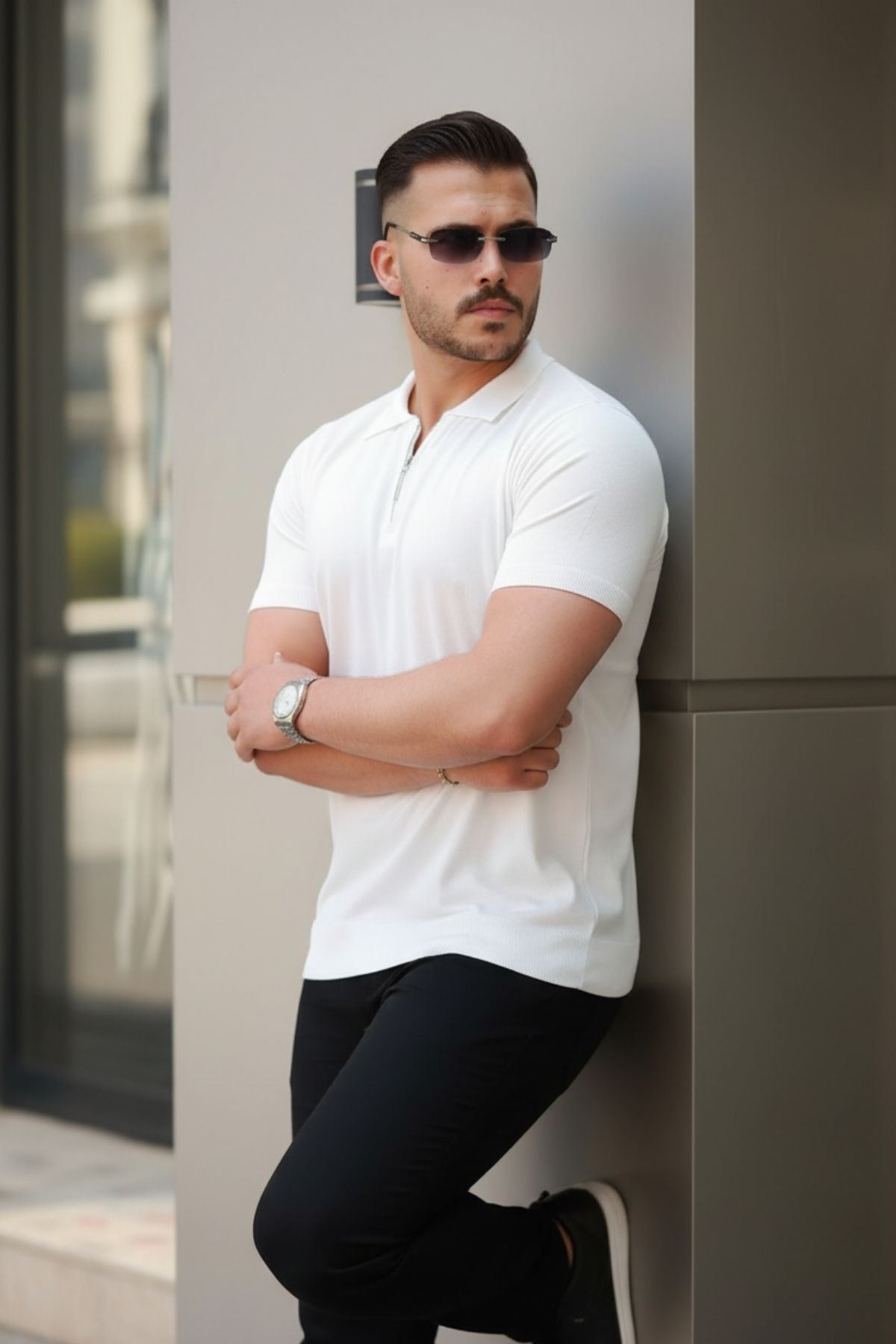 3 Adet Erkek Basic Triko Fermuarlı Polo Yaka Tişört