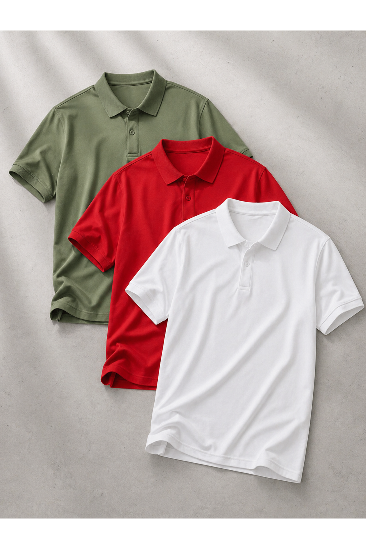 3 Adet Erkek Trend Kısa Kollu Basic Polo Yaka Tişört