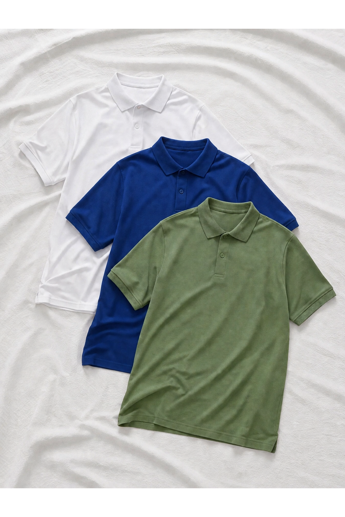 3 Adet Erkek Trend Kısa Kollu Basic Polo Yaka Tişört
