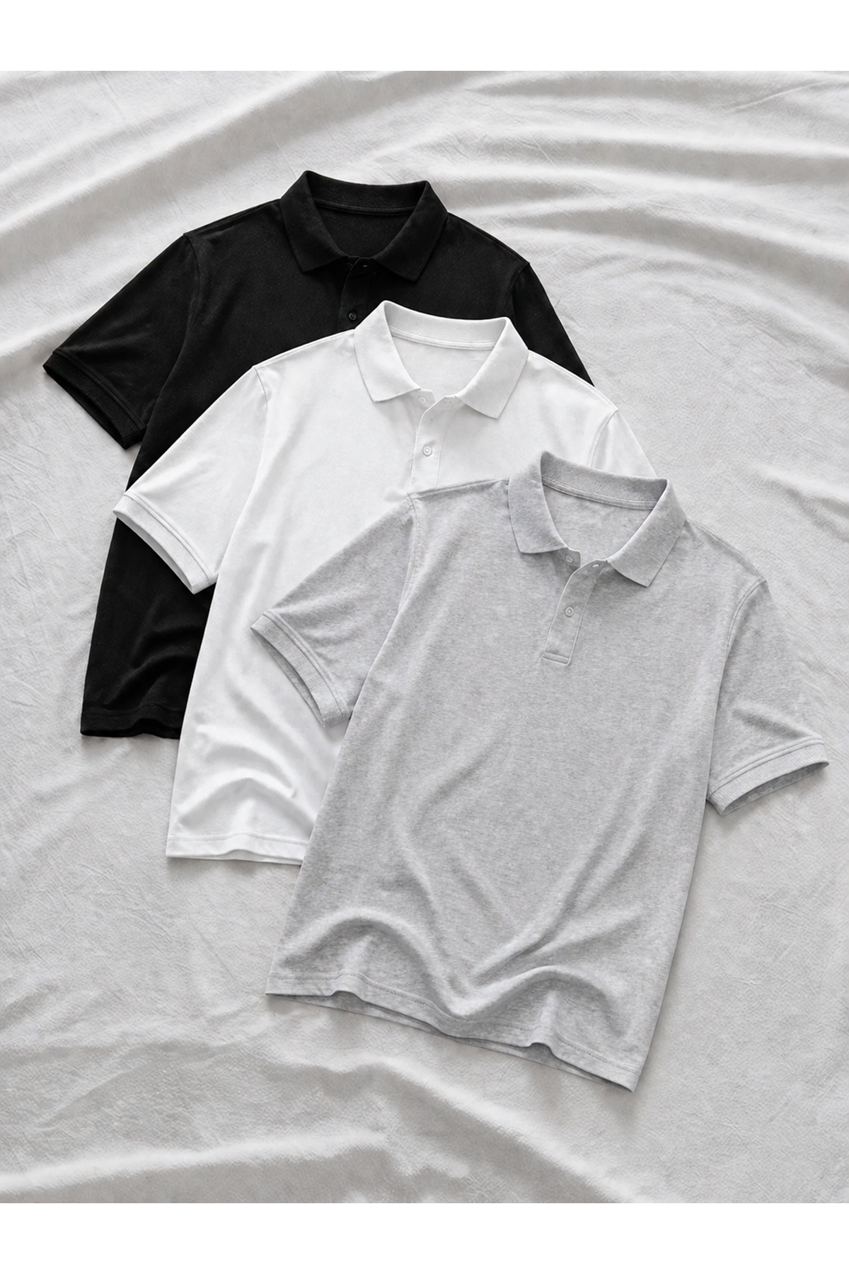 3 Adet Erkek Trend Kısa Kollu Basic Polo Yaka Tişört