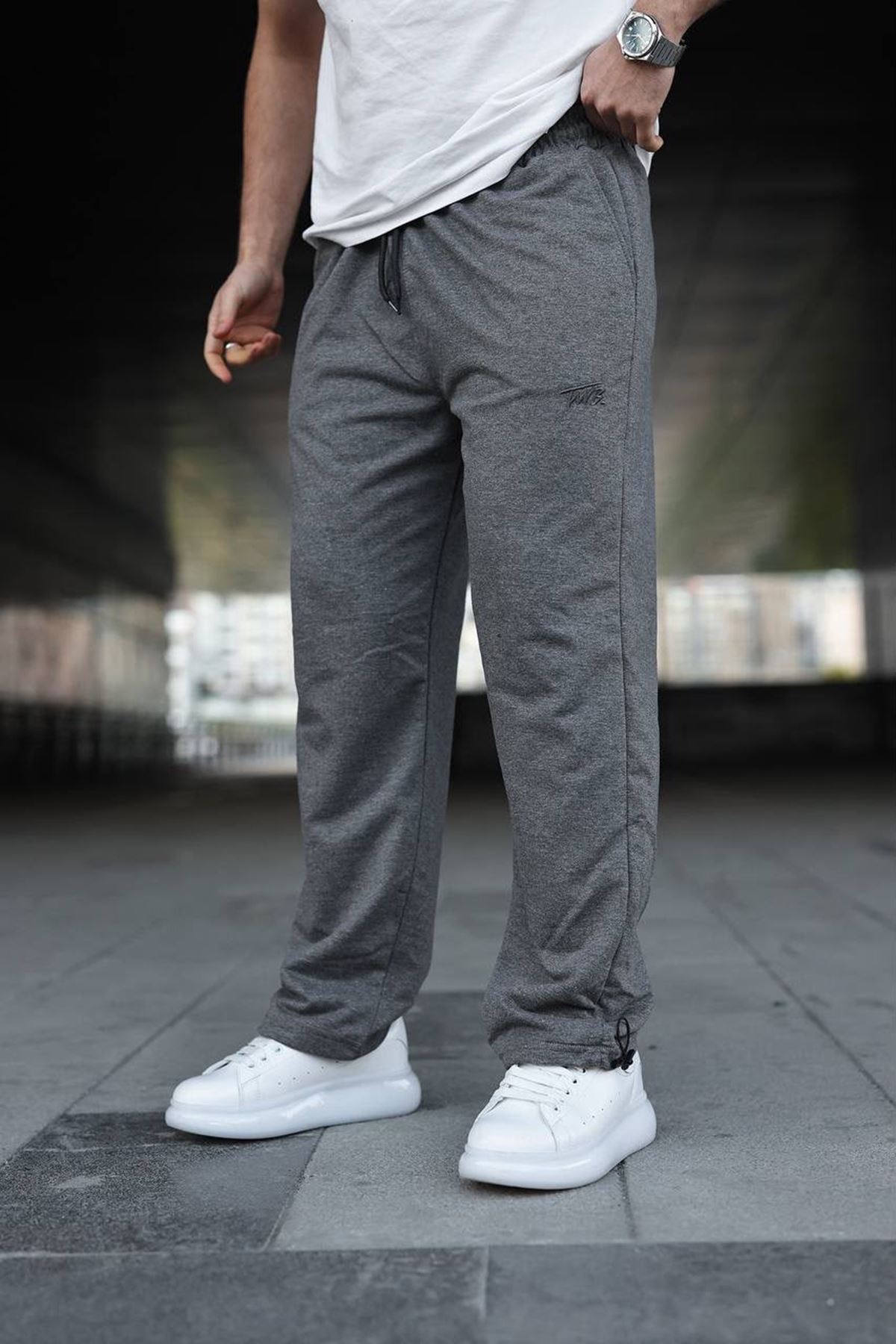 Erkek Trend Baskılı Jogger Füme Baggy Eşofman Altı