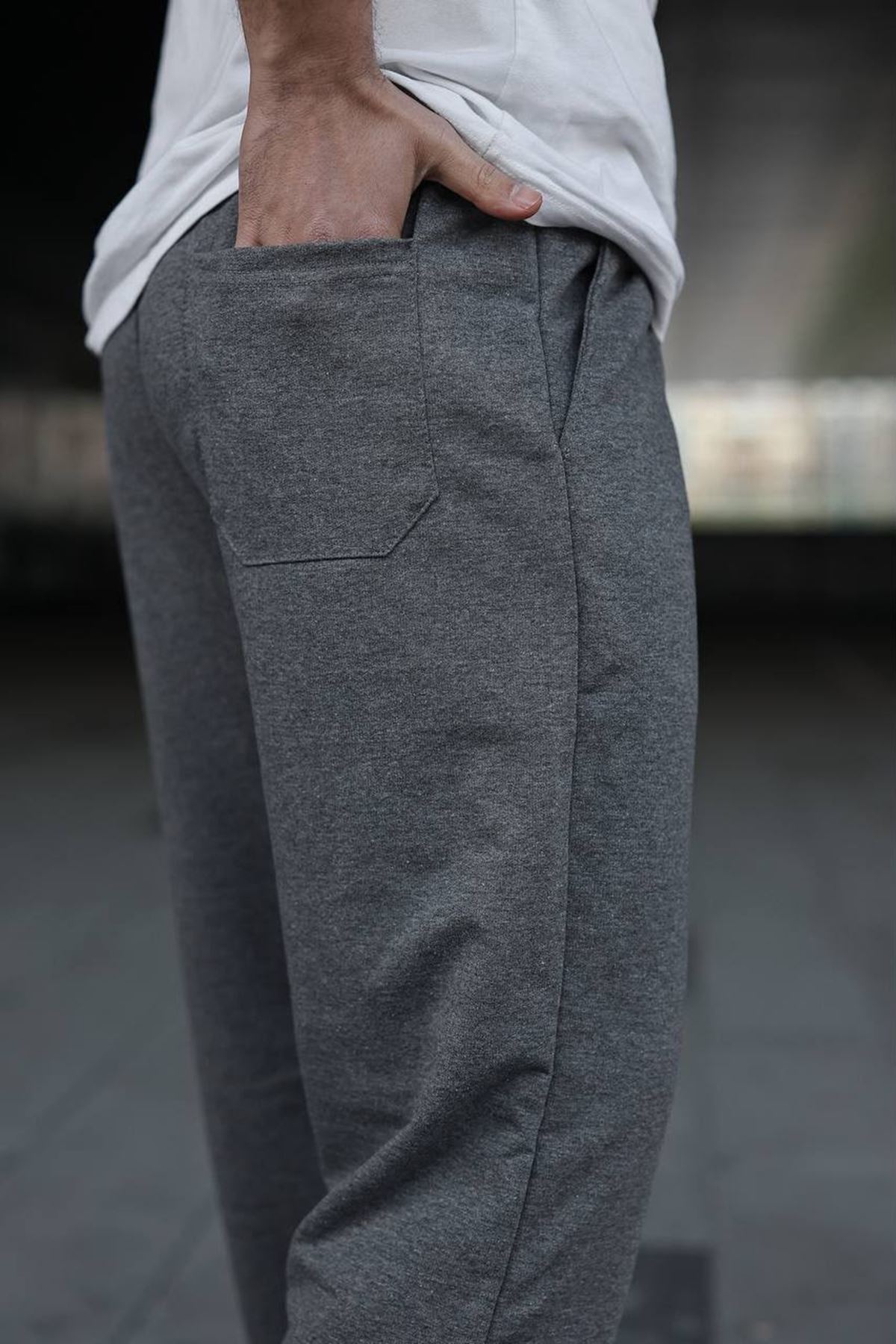 Erkek Trend Baskılı Jogger Füme Baggy Eşofman Altı