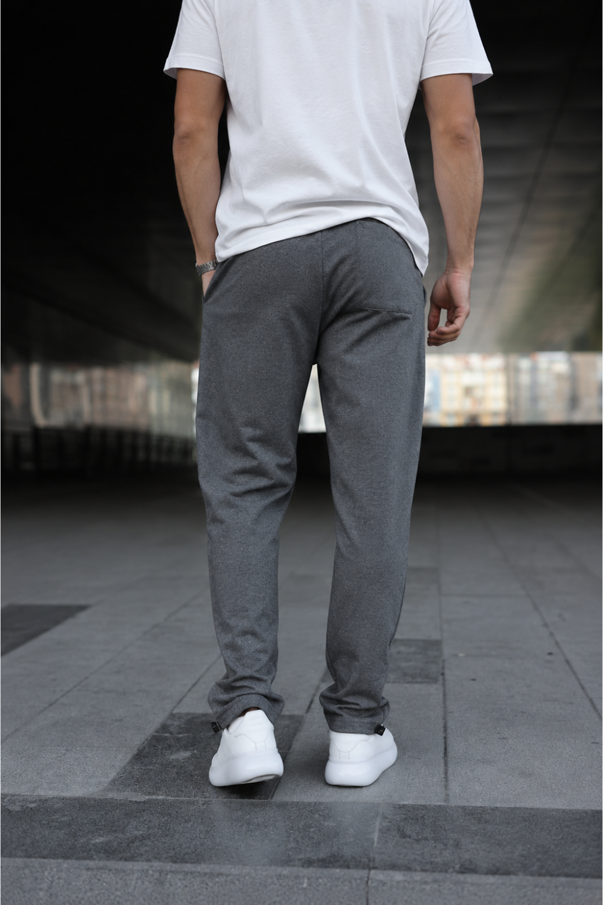 Erkek Trend Baskılı Jogger Füme Baggy Eşofman Altı