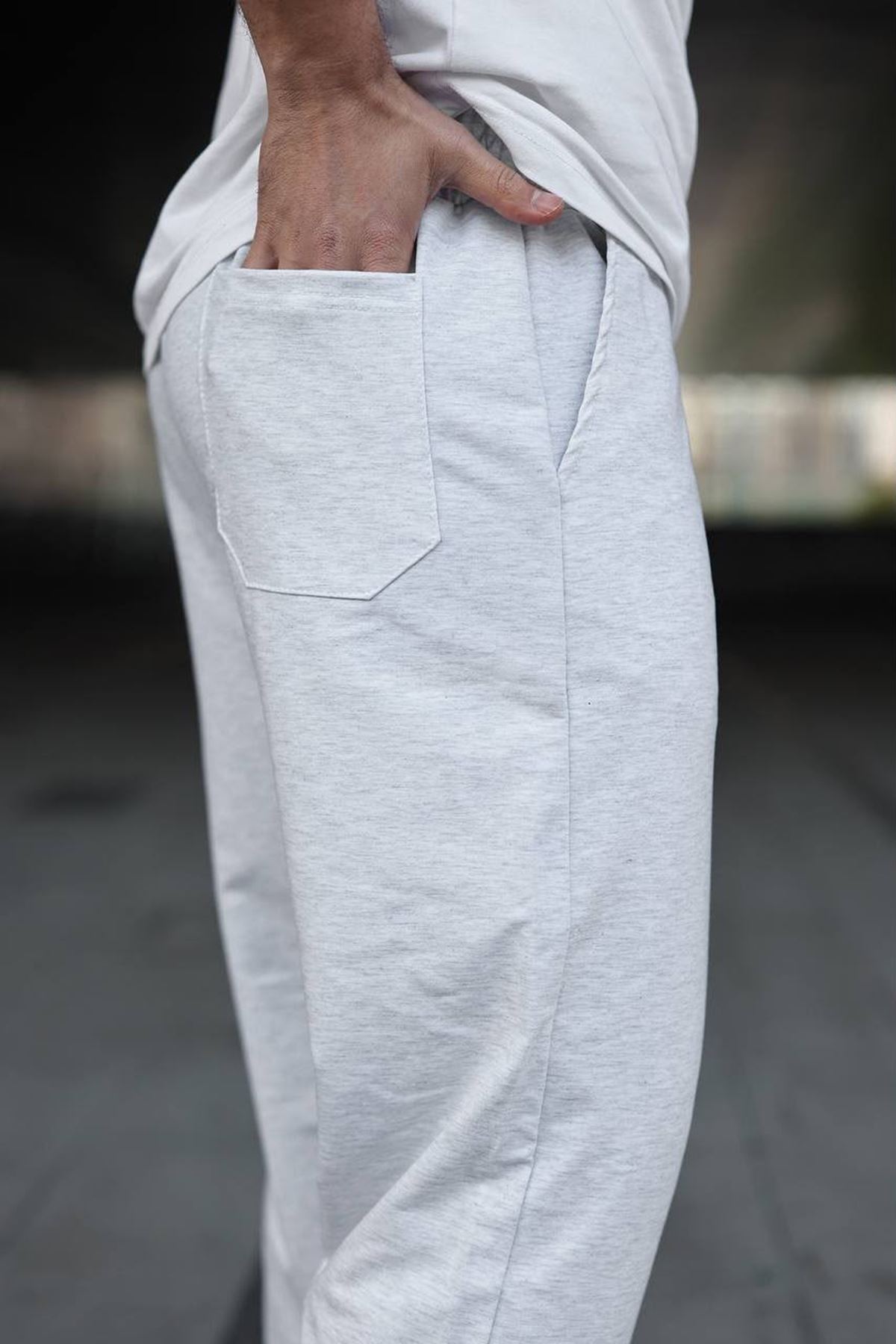 Erkek Trend Baskılı Jogger A.Gri Baggy Eşofman Altı