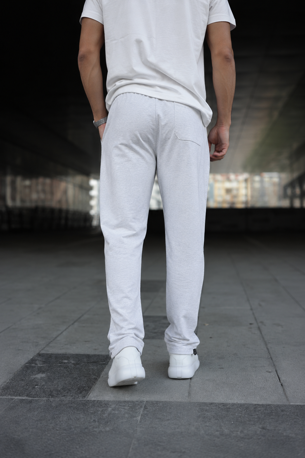 Erkek Trend Baskılı Jogger A.Gri Baggy Eşofman Altı
