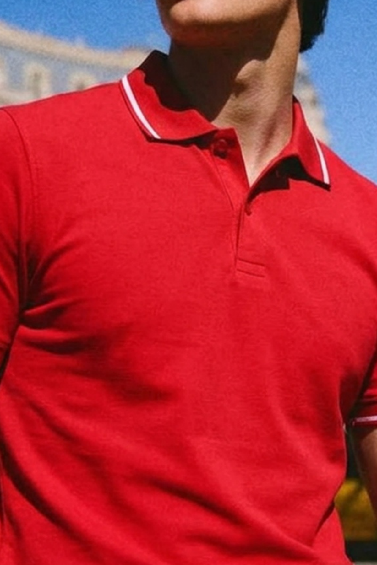 Erkek Basic Klasik Şık Kırmızı Polo Yaka Tişört