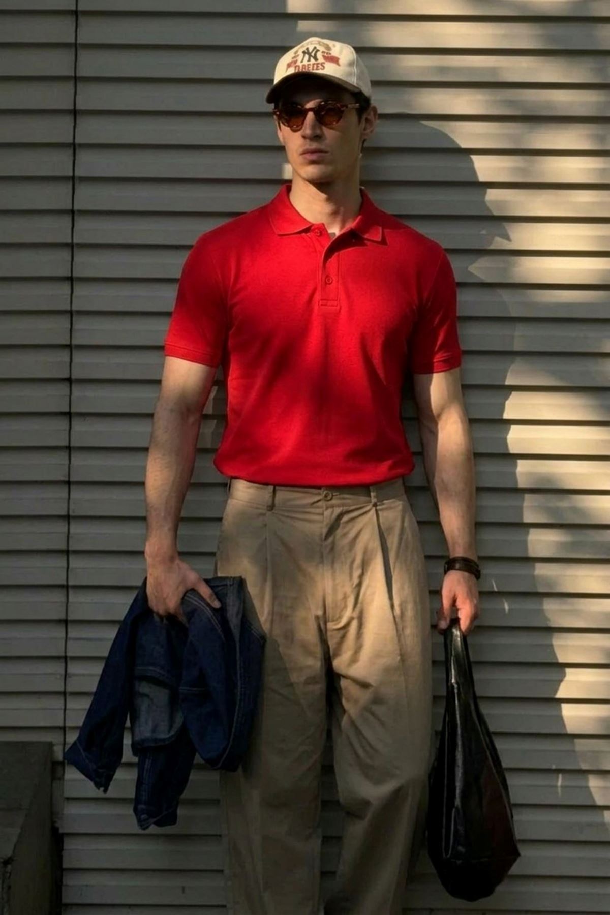 Erkek Klasik Slim Fit Kırmızı Polo Yaka Tişört
