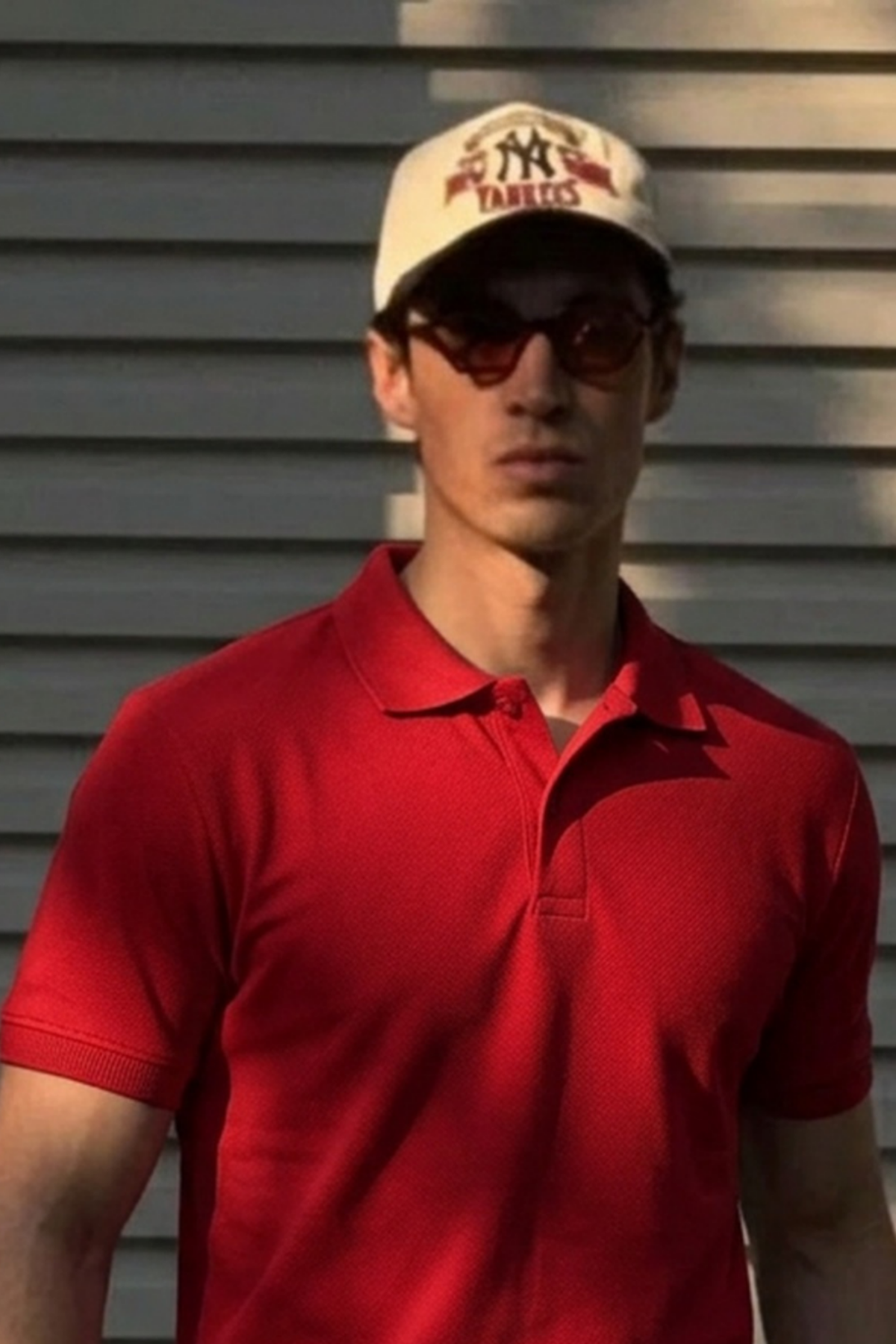 Erkek Klasik Slim Fit Kırmızı Polo Yaka Tişört
