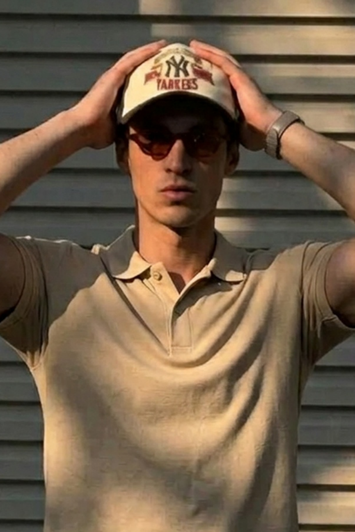 Erkek Klasik Slim Fit Krem Polo Yaka Tişört