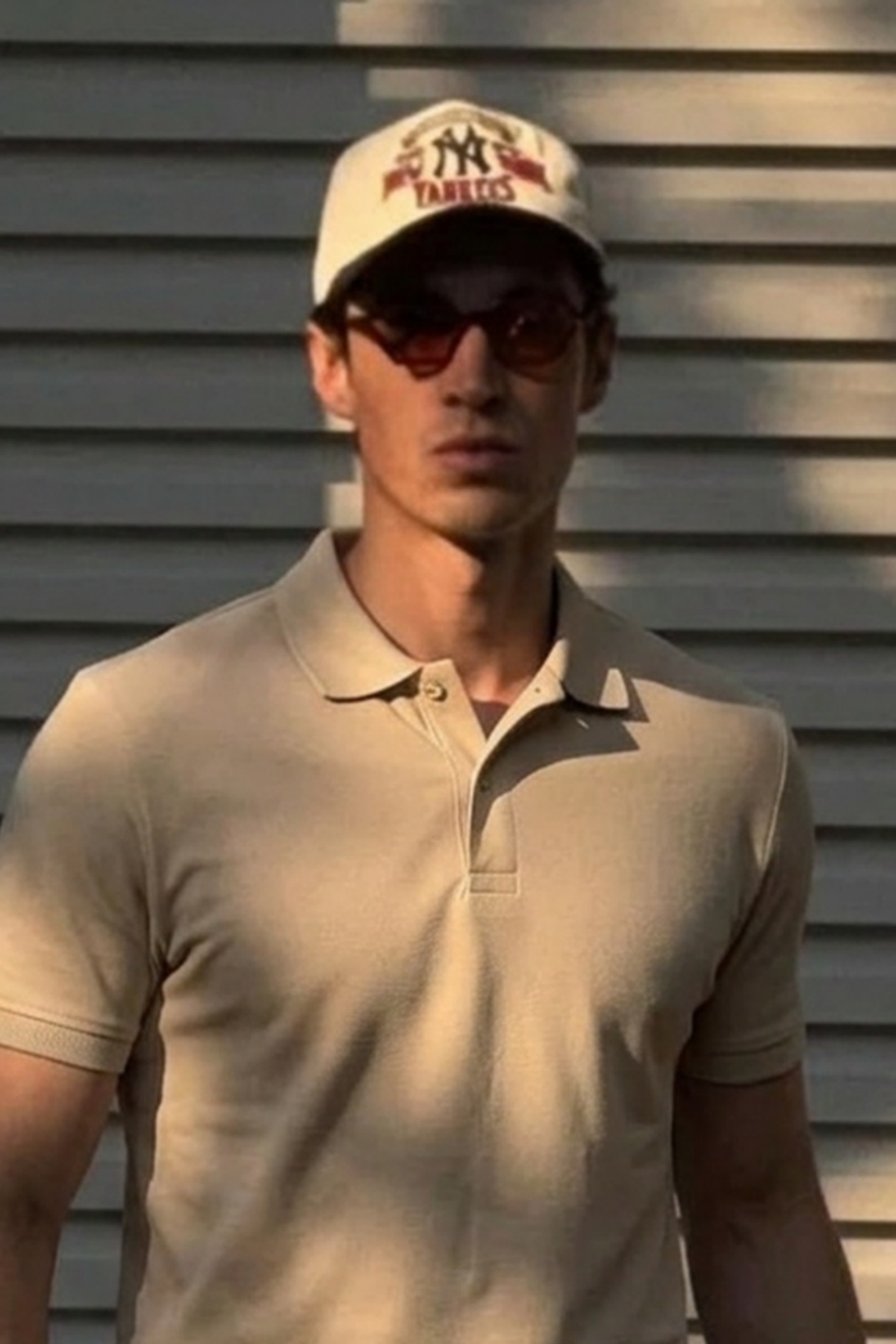 Erkek Klasik Slim Fit Krem Polo Yaka Tişört
