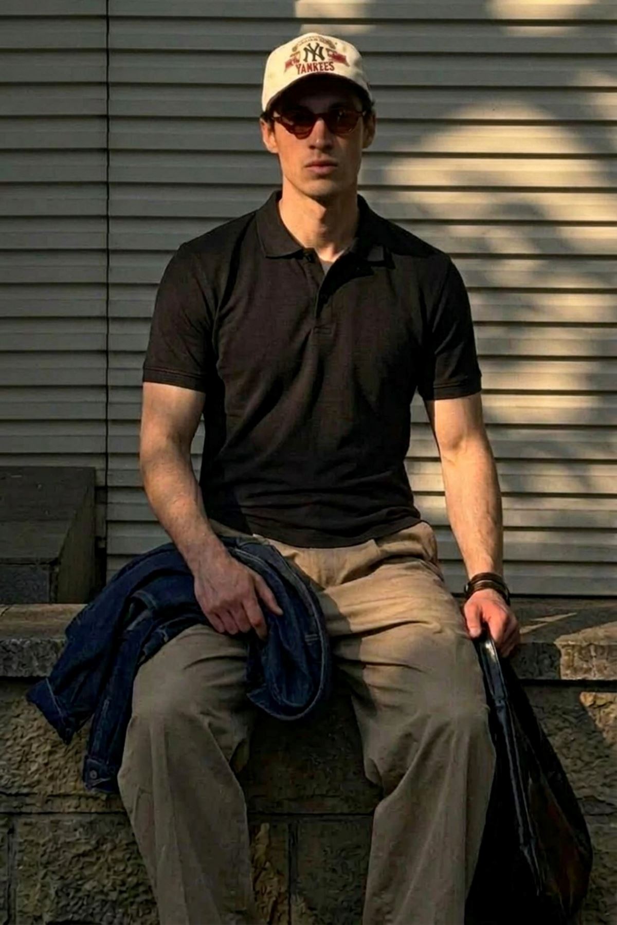 Erkek Klasik Slim Fit Siyah Polo Yaka Tişört