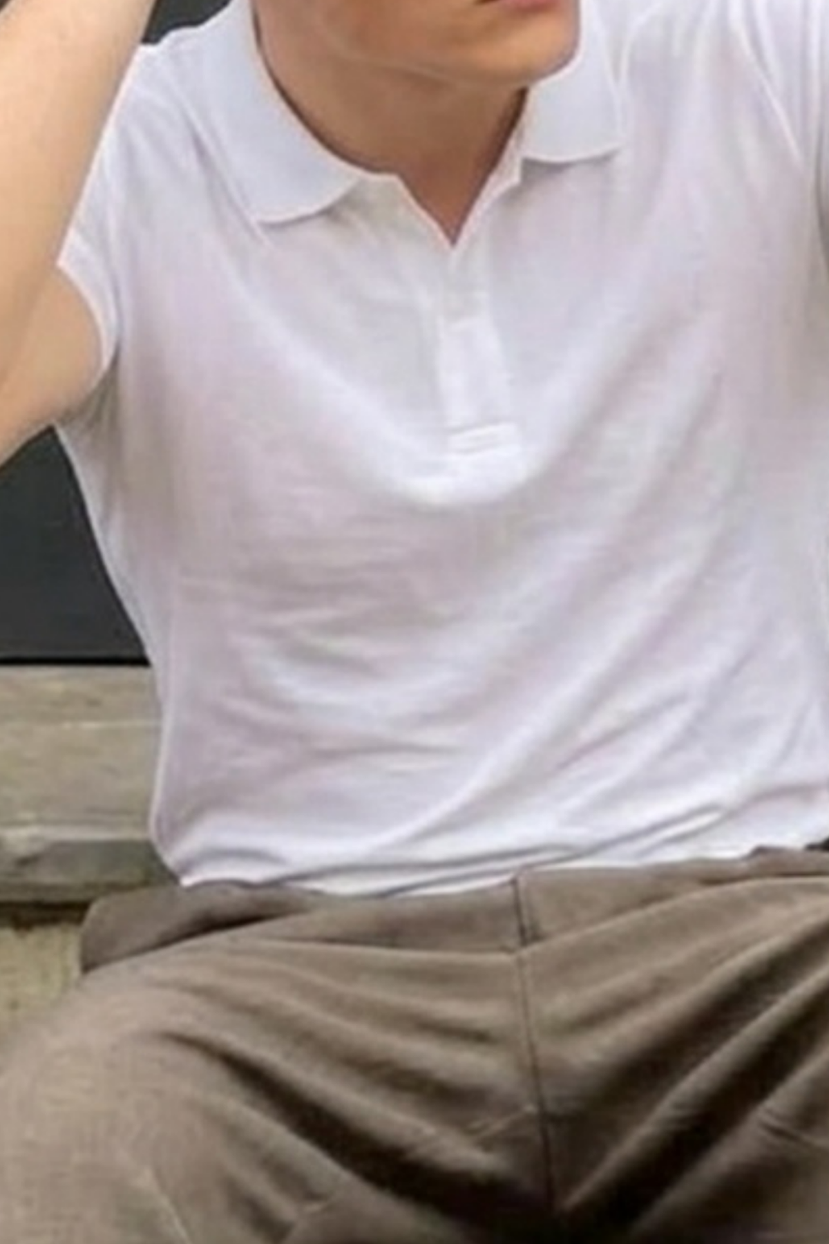 Erkek Pamuklu Fashion Beyaz Polo Yaka Tişört
