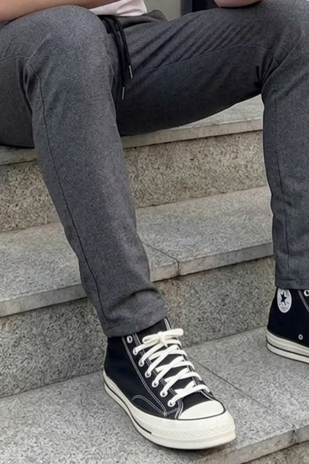 Erkek Lastikli Çift Cepli Füme Jogger Pantolon