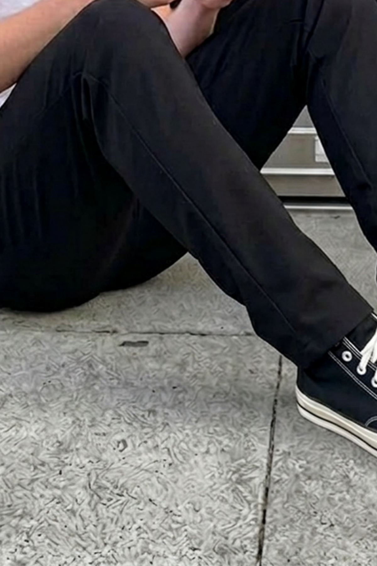 Erkek Lastikli Çift Cepli Siyah Jogger Pantolon